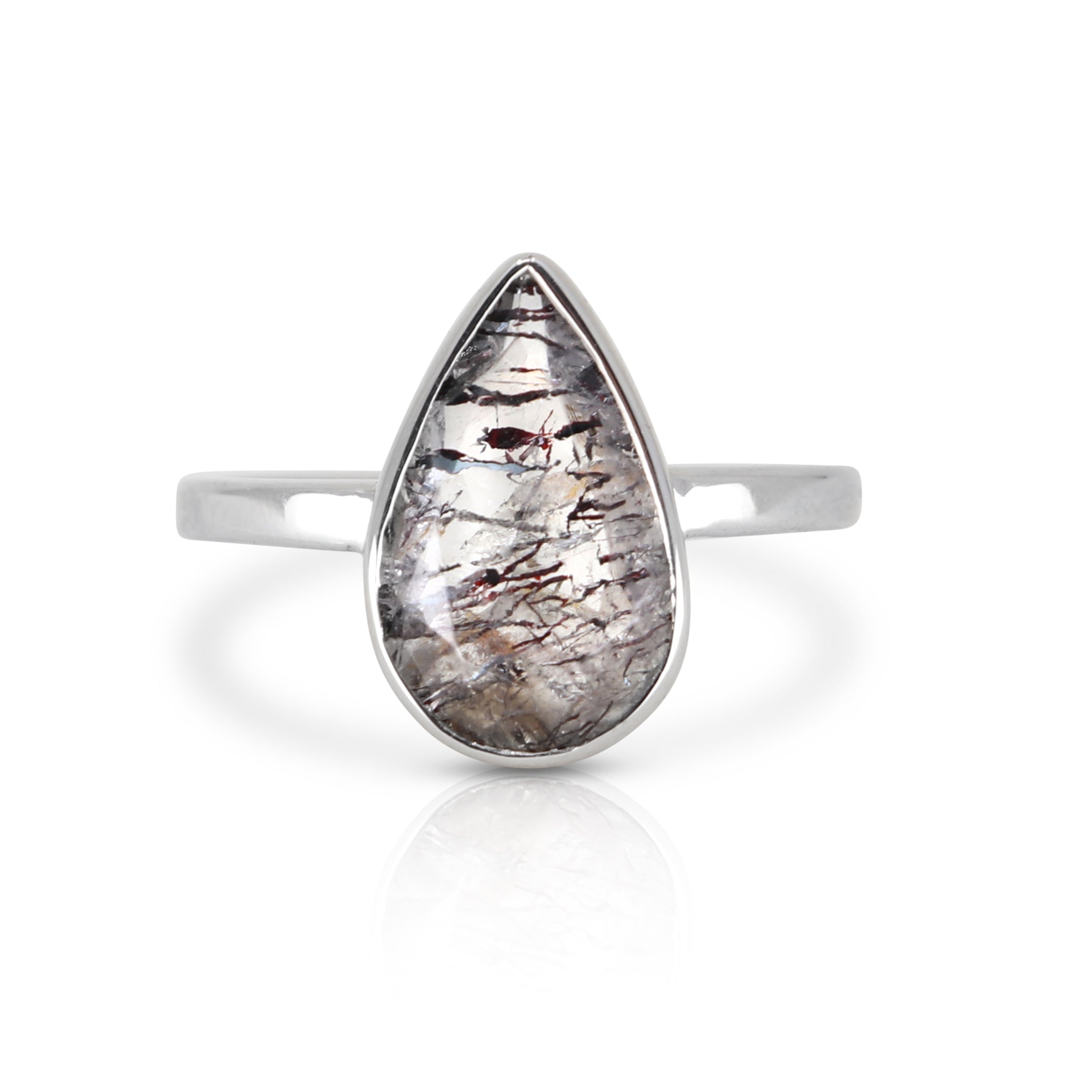 9K White Gold Rutilated Quartz