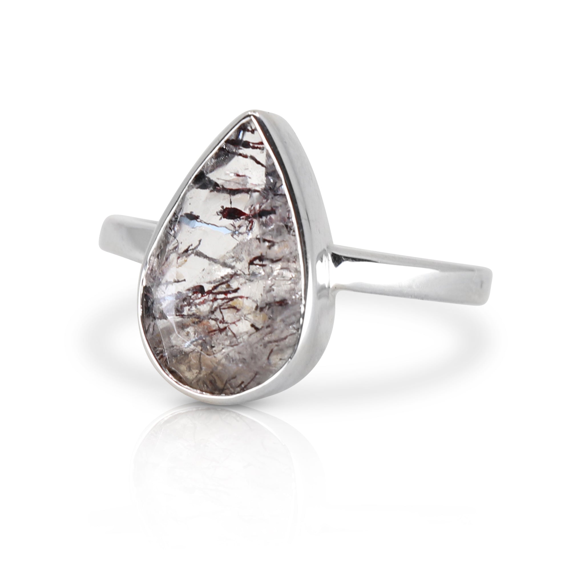 9K White Gold Rutilated Quartz