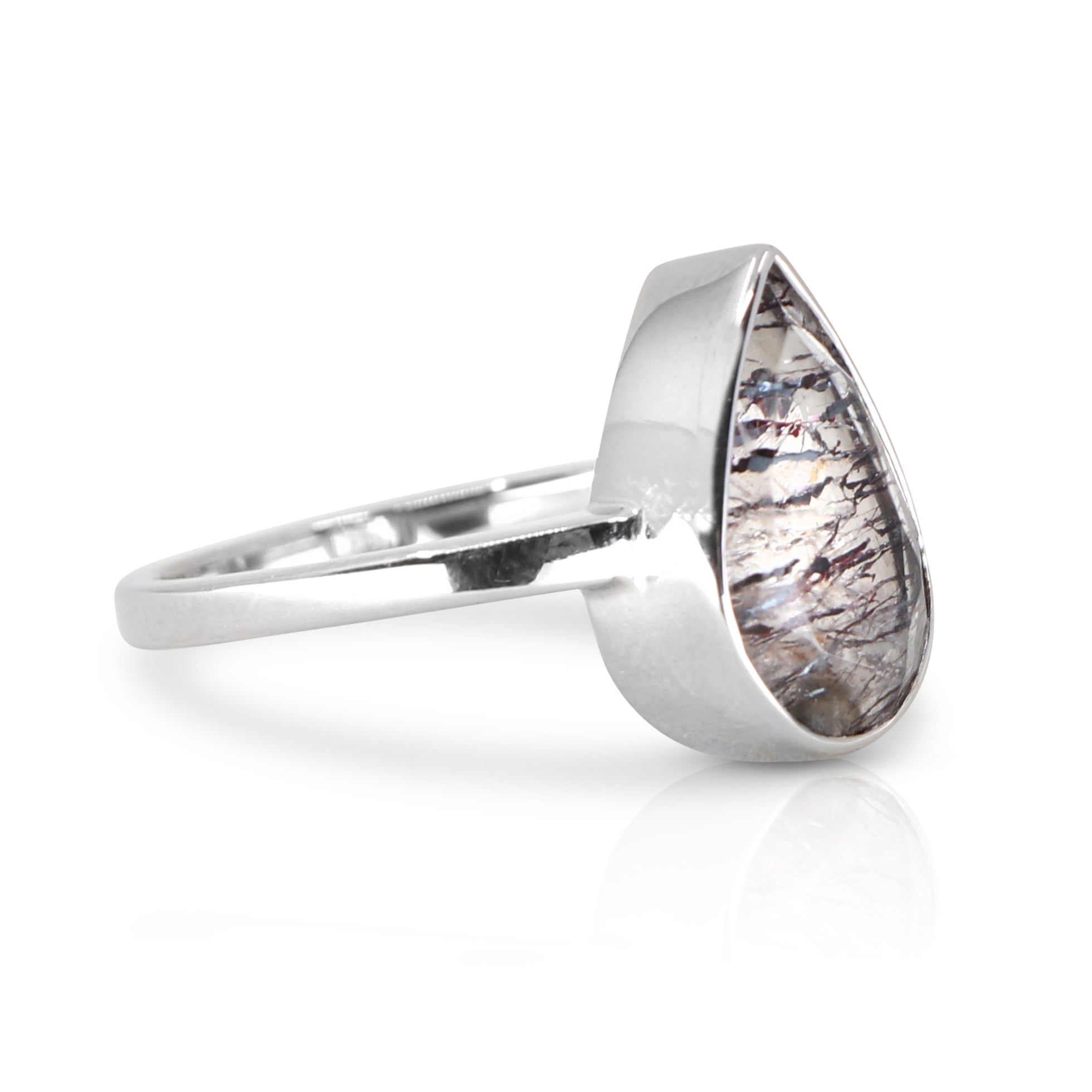 9K White Gold Rutilated Quartz