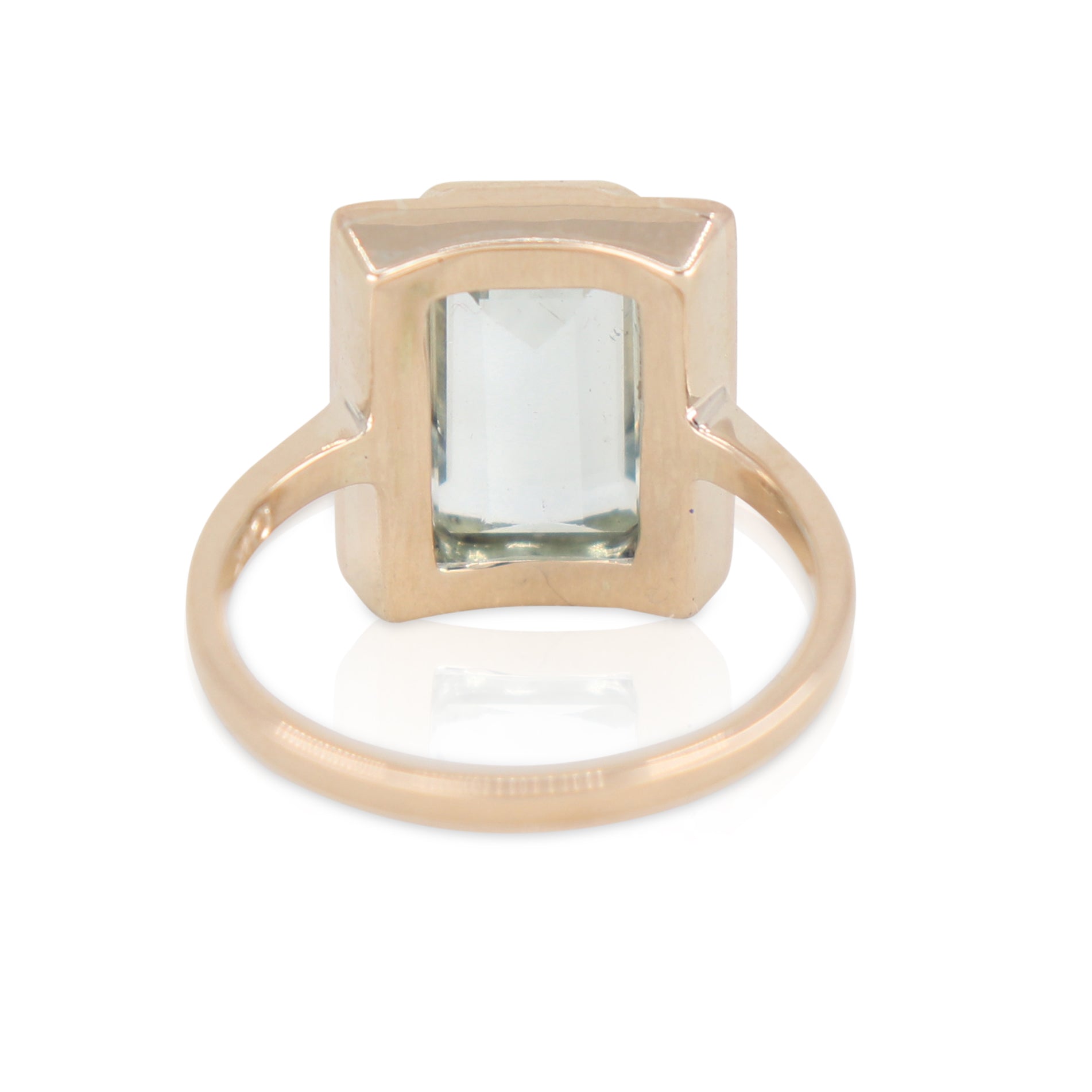 Aquamarine and diamond baguette ring