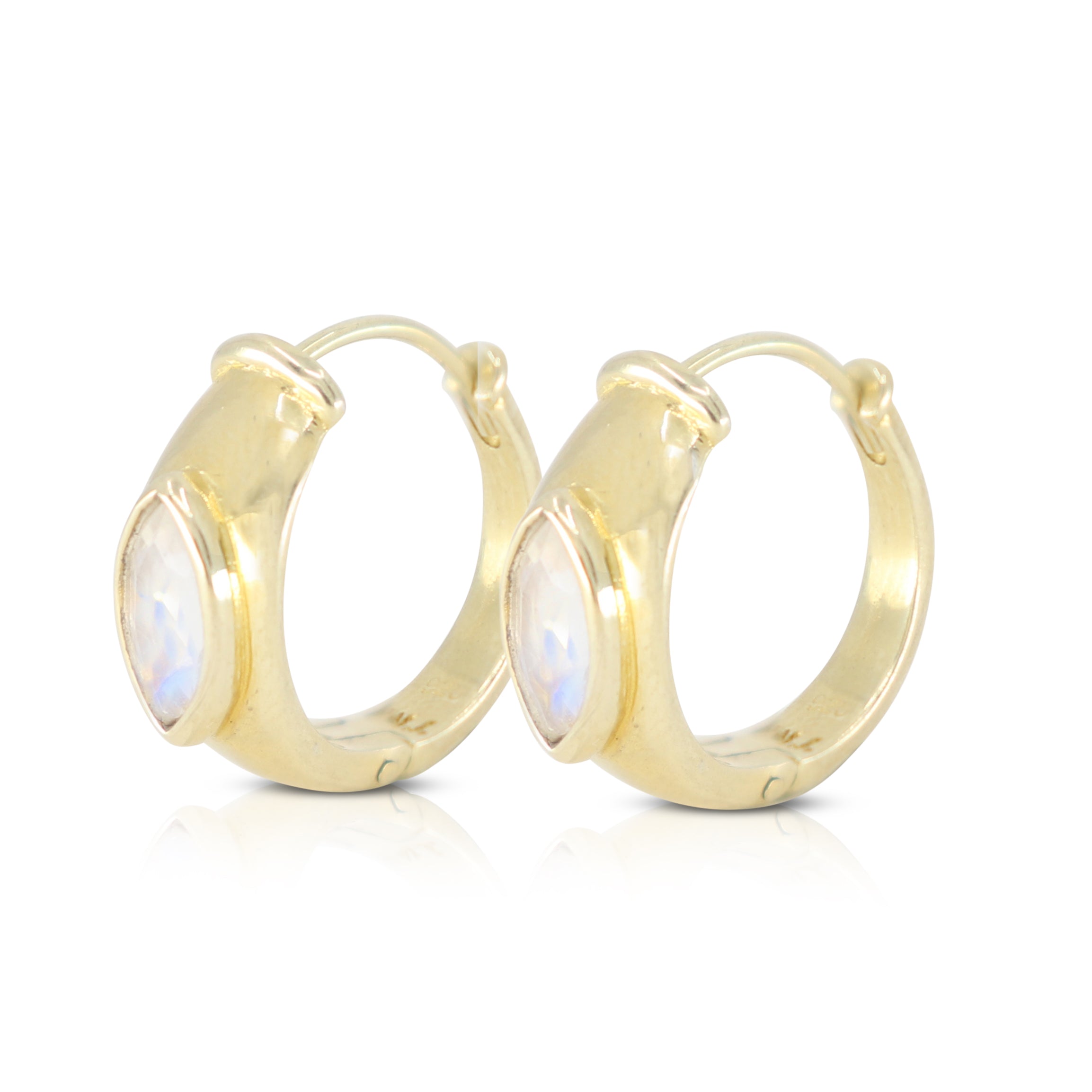Lola Moonstone Gold Huggies