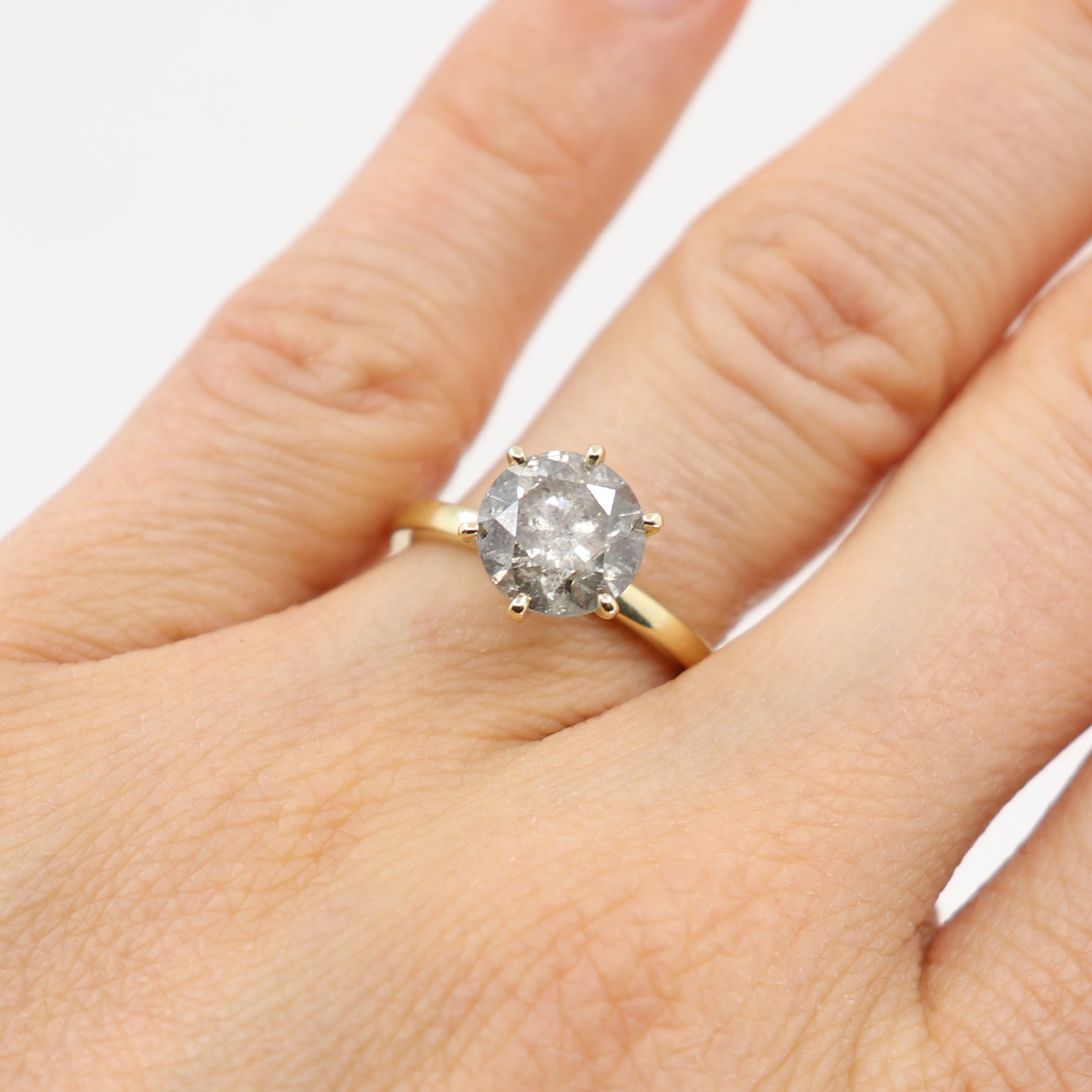 Grey diamond solitaire ring hotsell