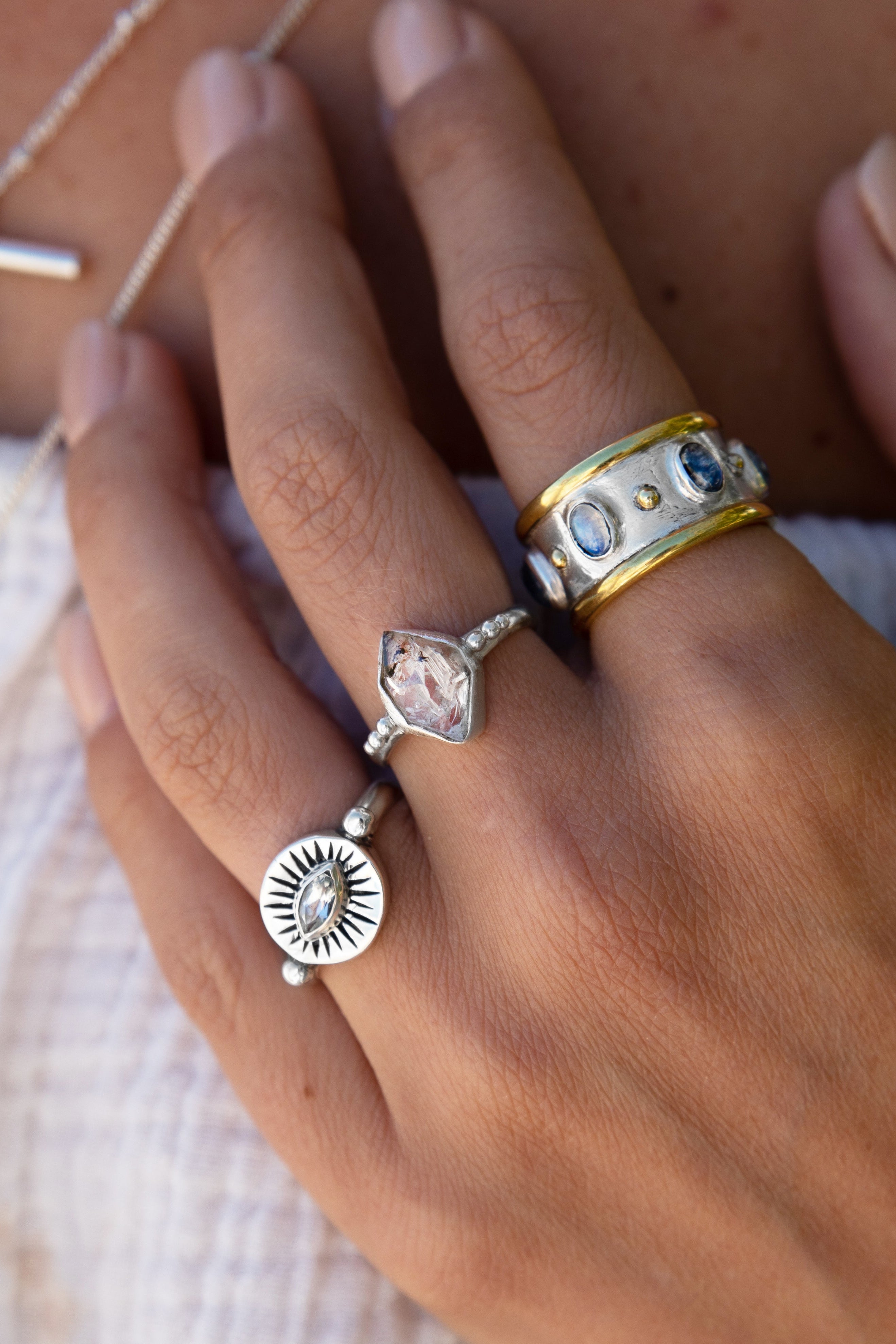Herkimer Diamond Silver Ring