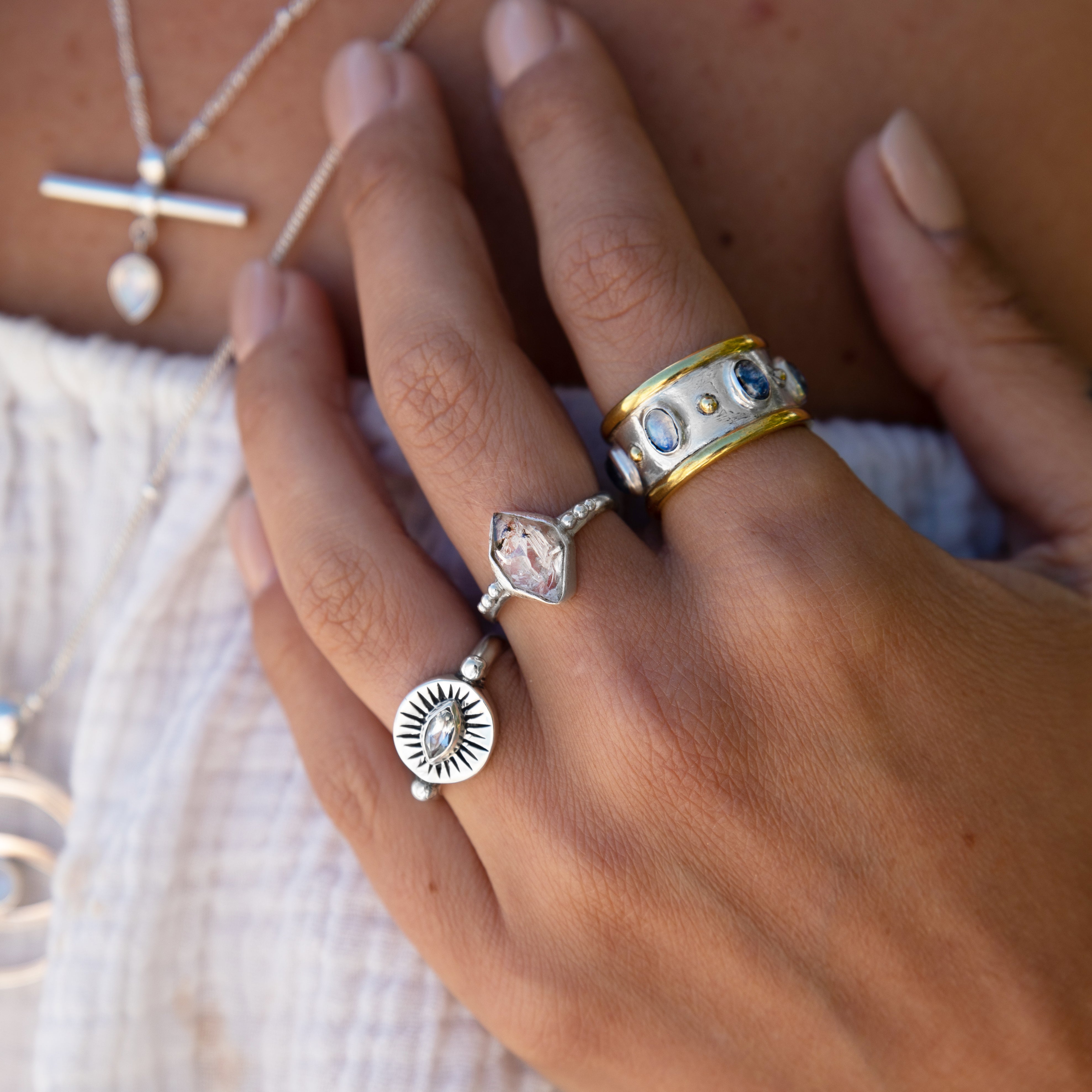 Soleil Topaz Silver Ring