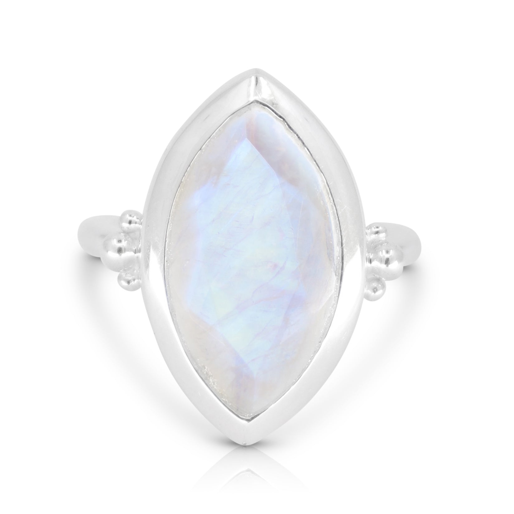 Moonstone Marquise Silver Ring