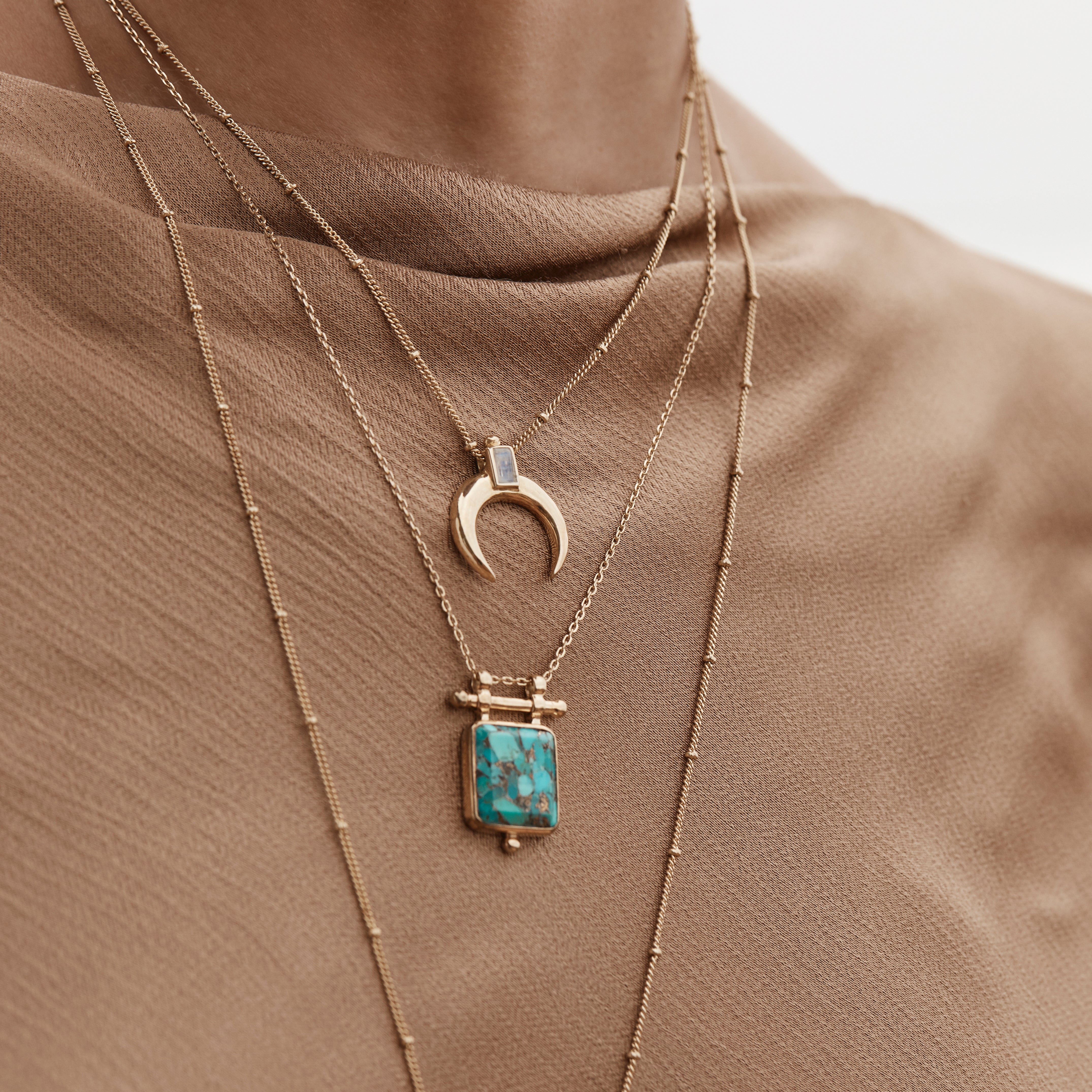 Etheria Copper Turquoise Gold Necklace