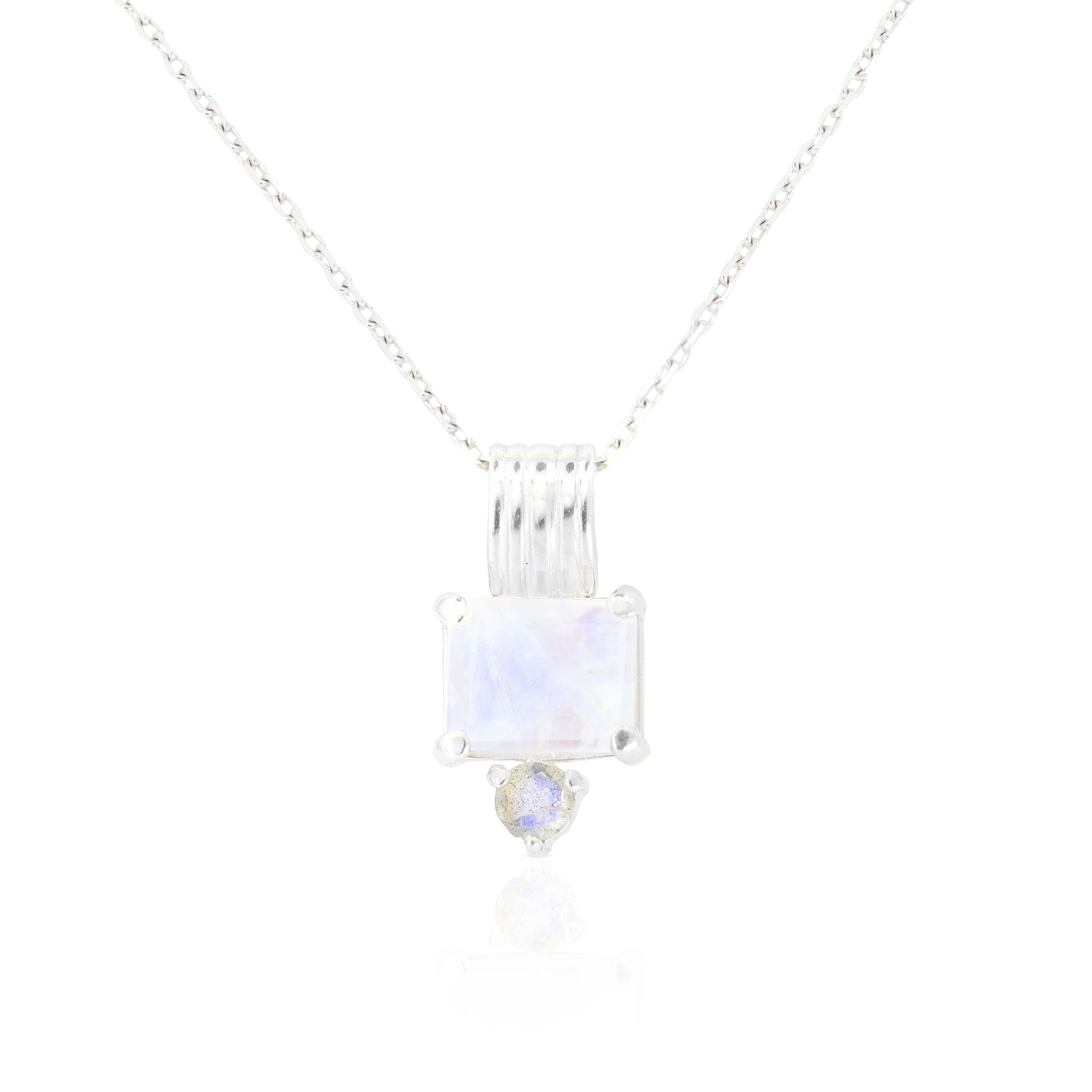 Priya Moonstone Silver Necklace