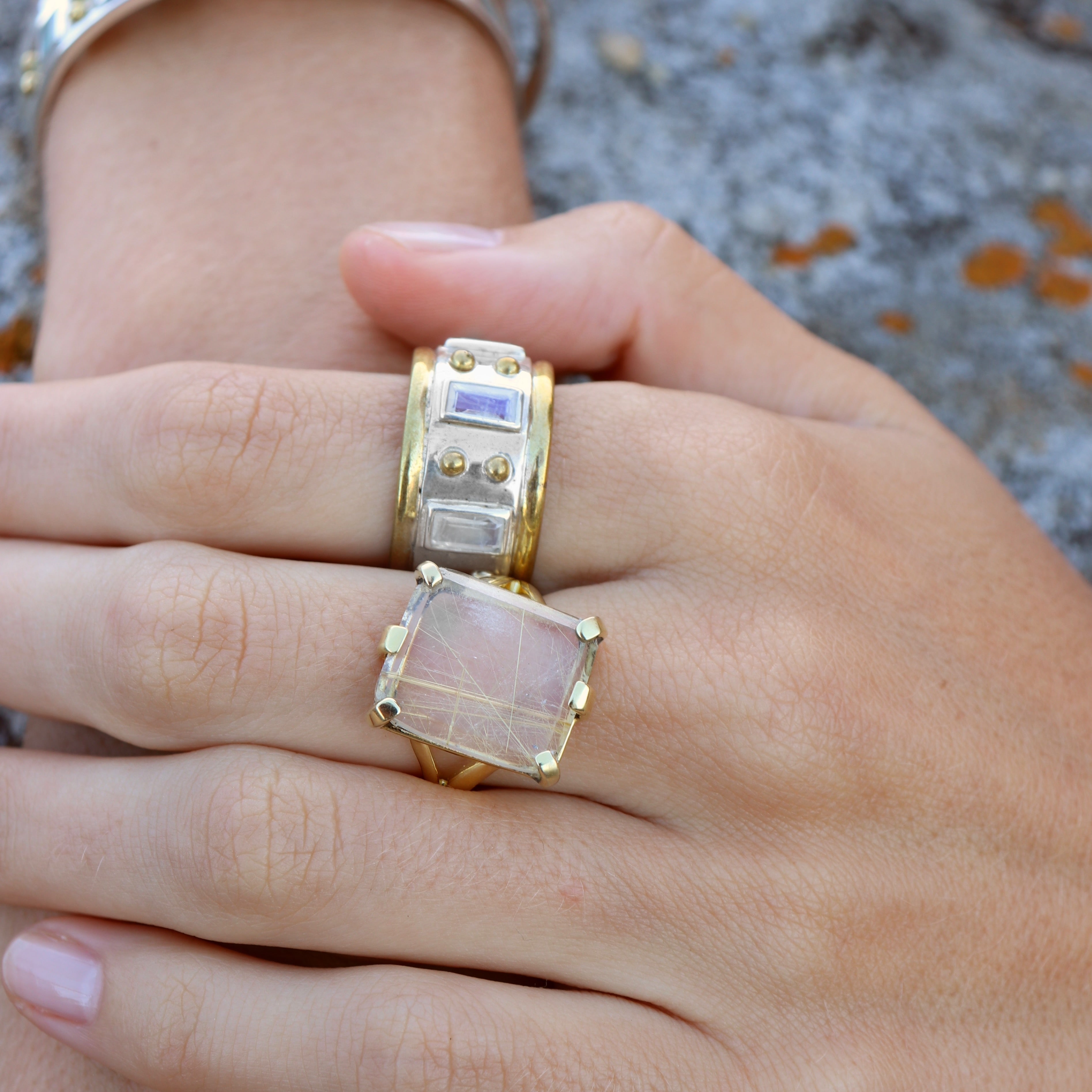 Etheria Golden Rutilated Quartz Gold Ring