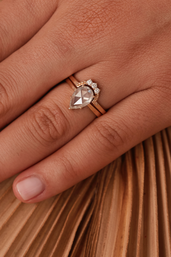 Champagne Diamond Forever Stack 14K Yellow Gold