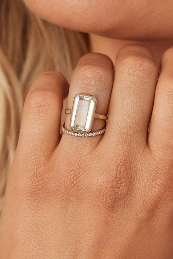 Aquamarine baguette hot sale