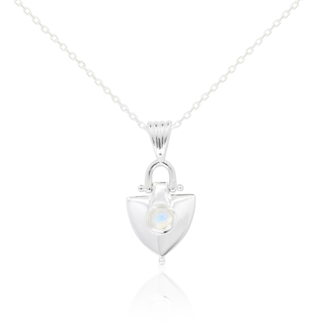 Anchor Of My Heart Silver Moonstone Necklace