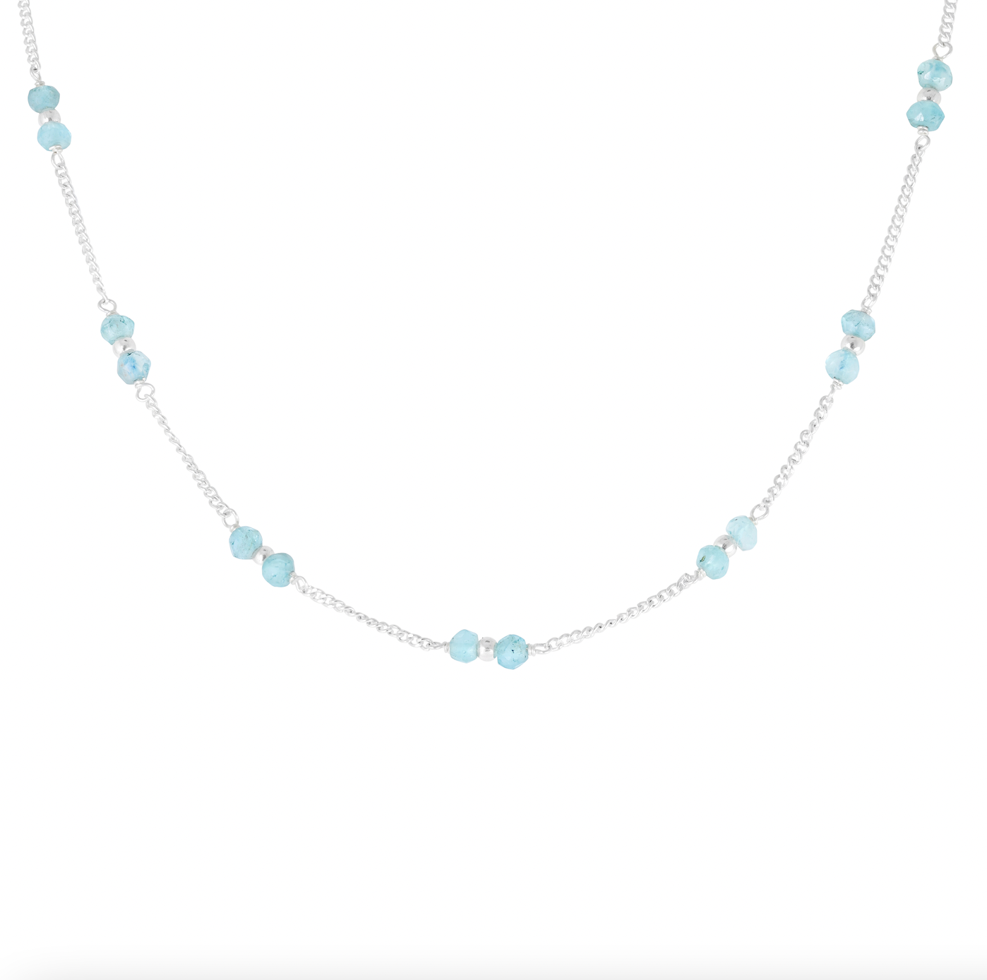 Beaded Apatite Silver Necklace