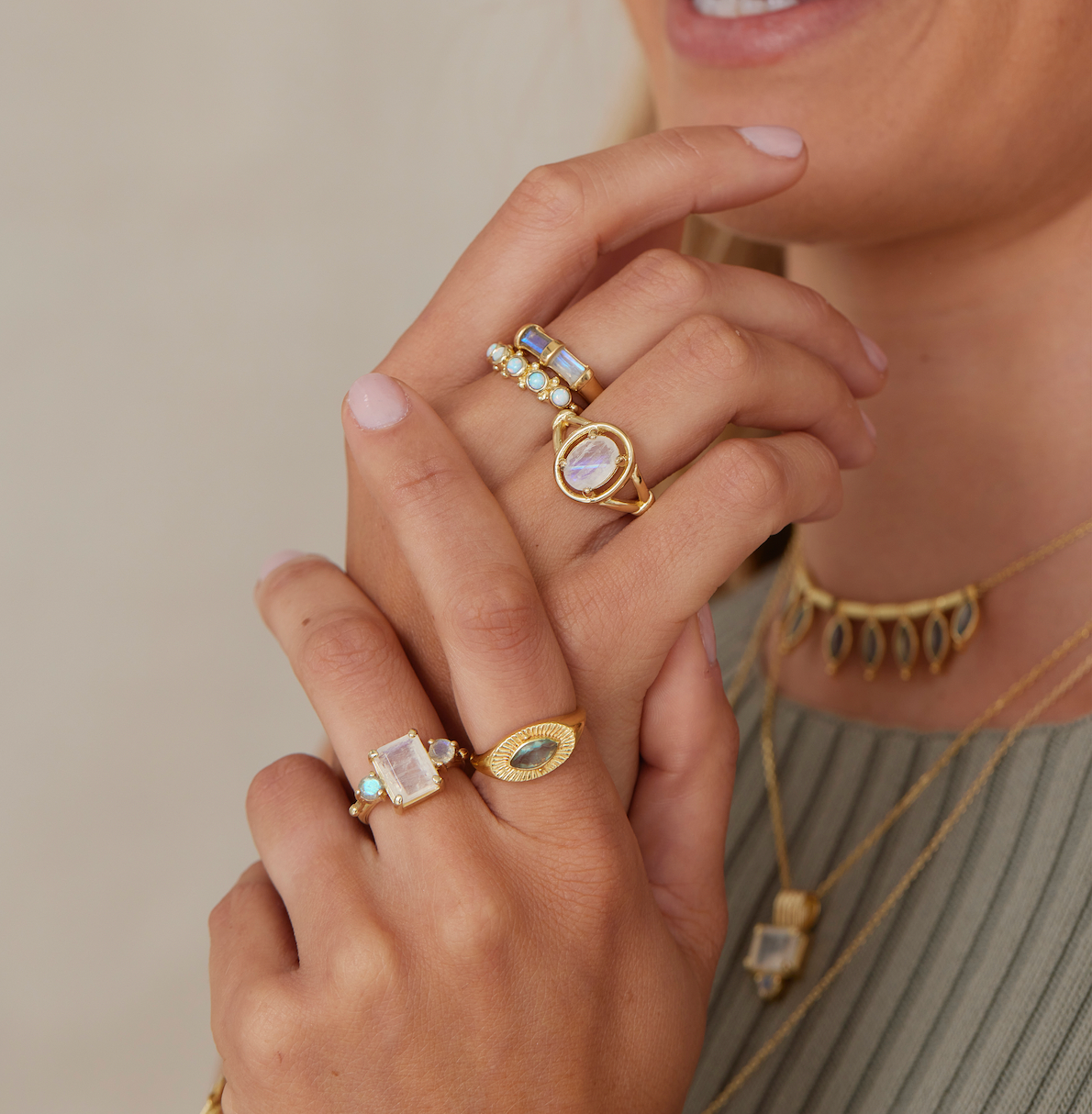 Priya Moonstone Gold Ring