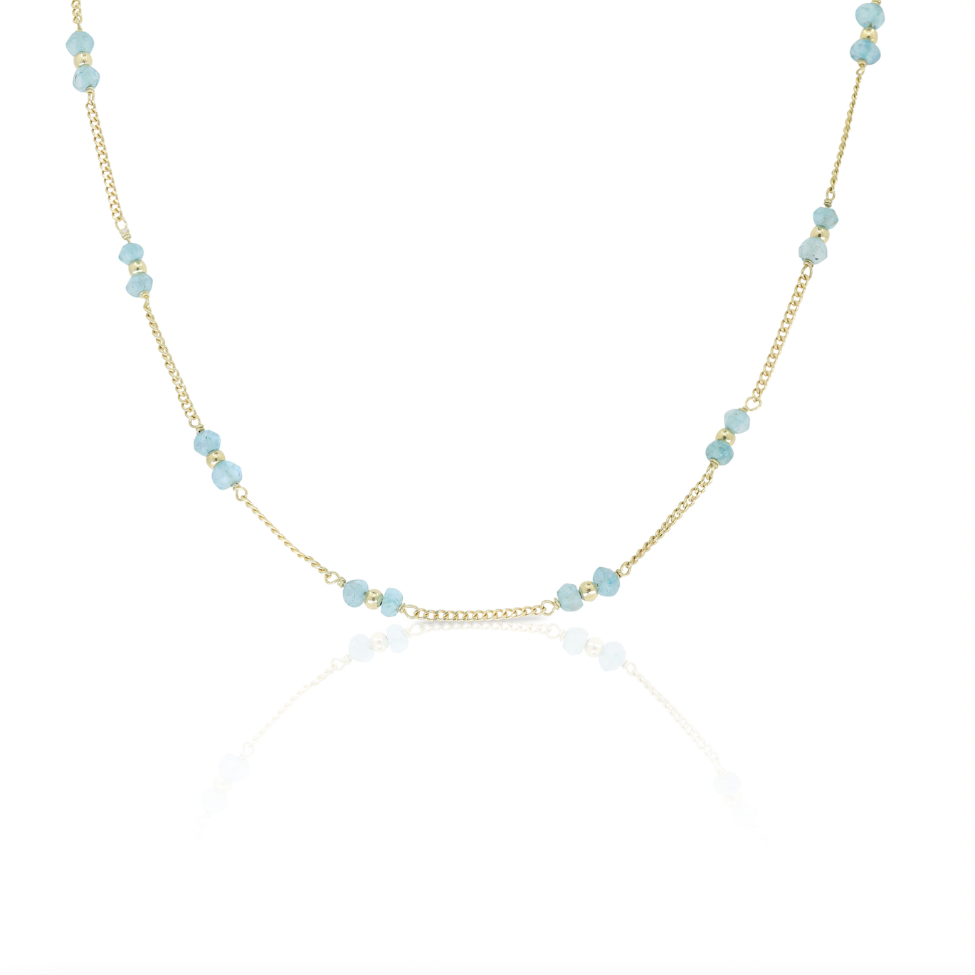 Beaded Apatite Gold Necklace