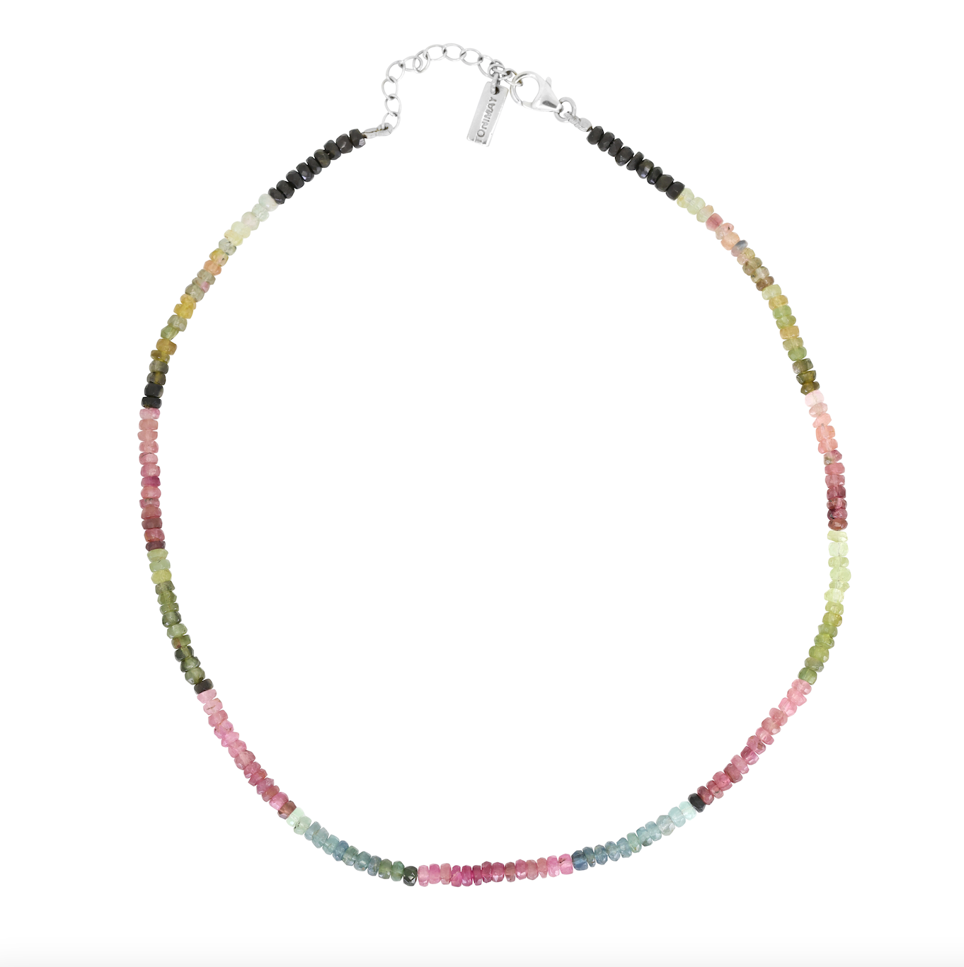 Tourmaline Ombre Silver Necklace