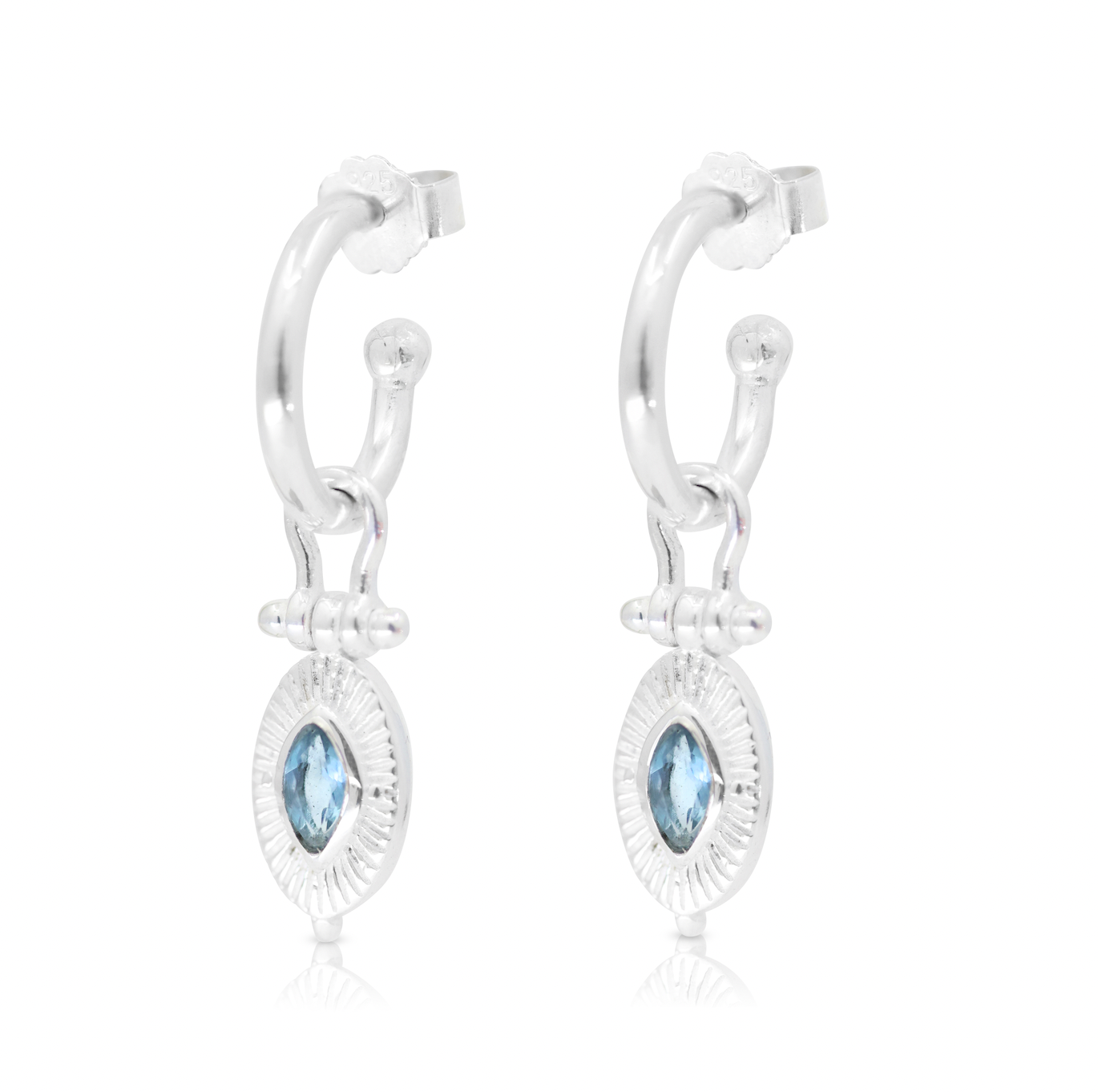 Radiance Apatite Silver Hoops