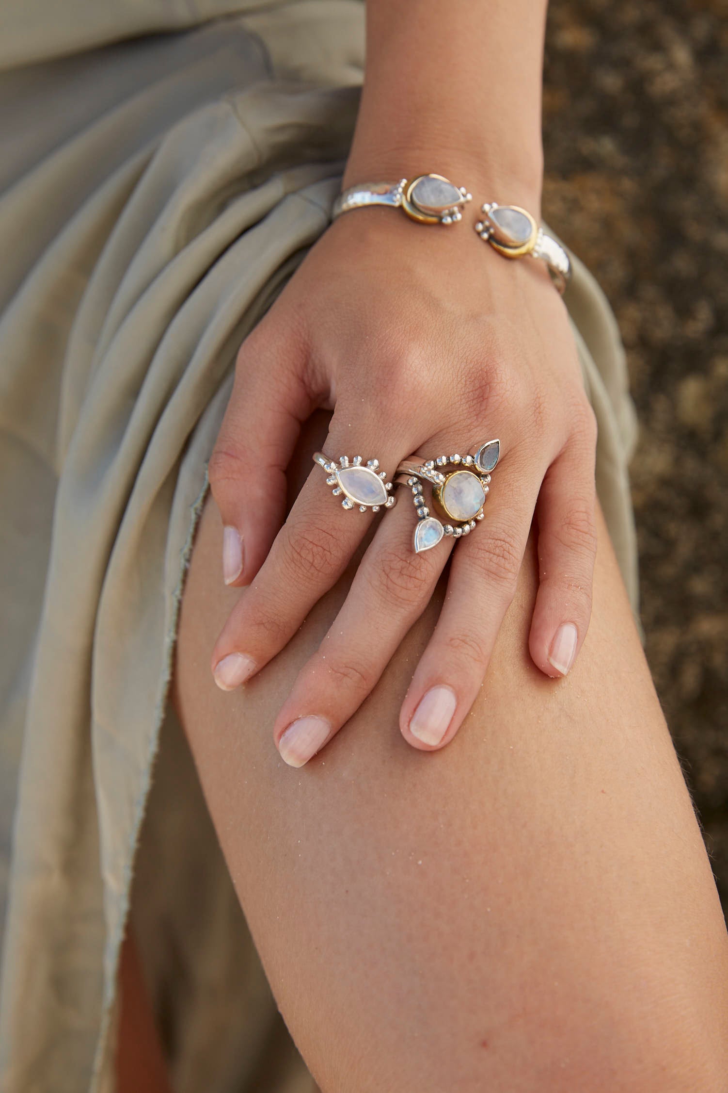 Sienna Moonstone Silver Ring