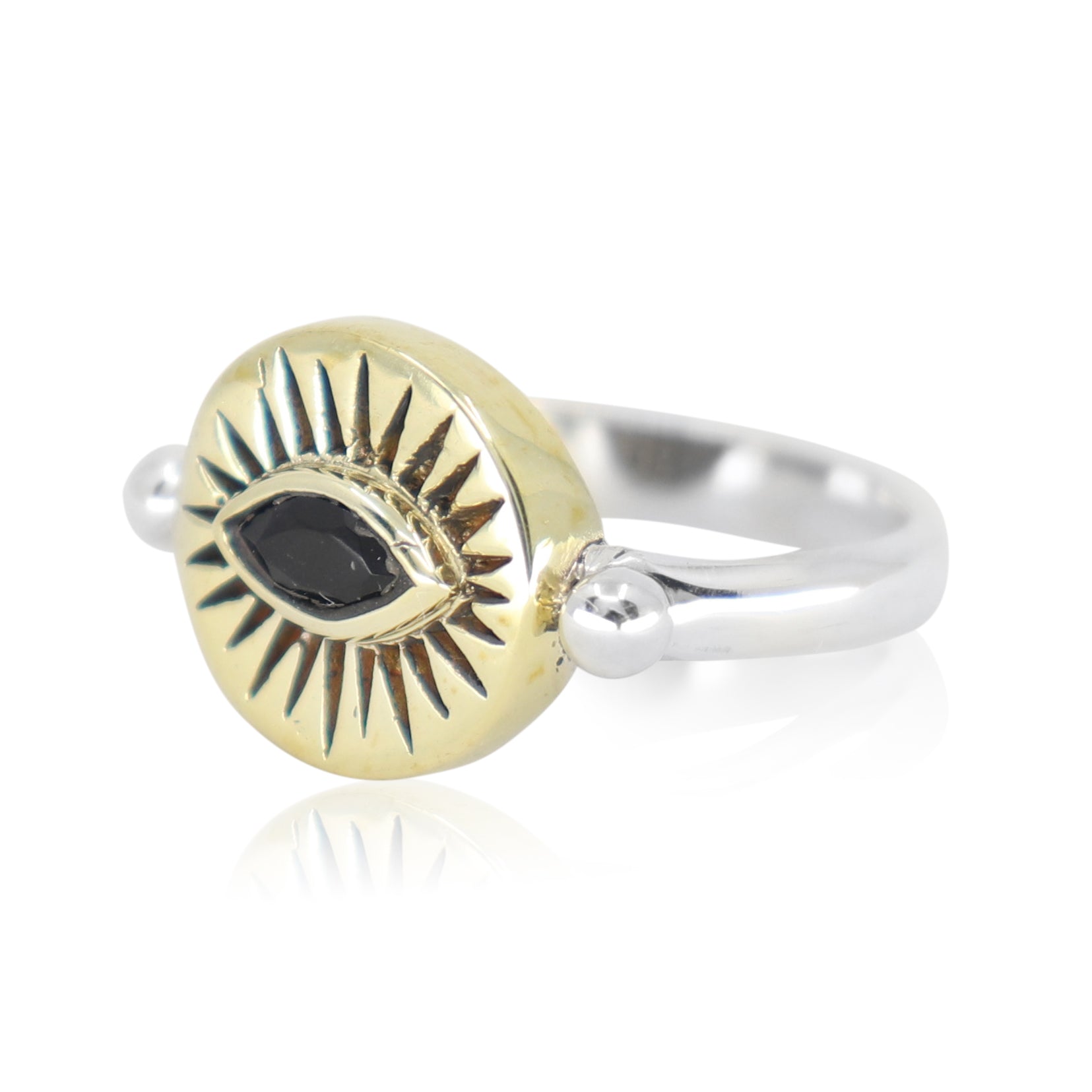 Soleil Onyx Brass Ring