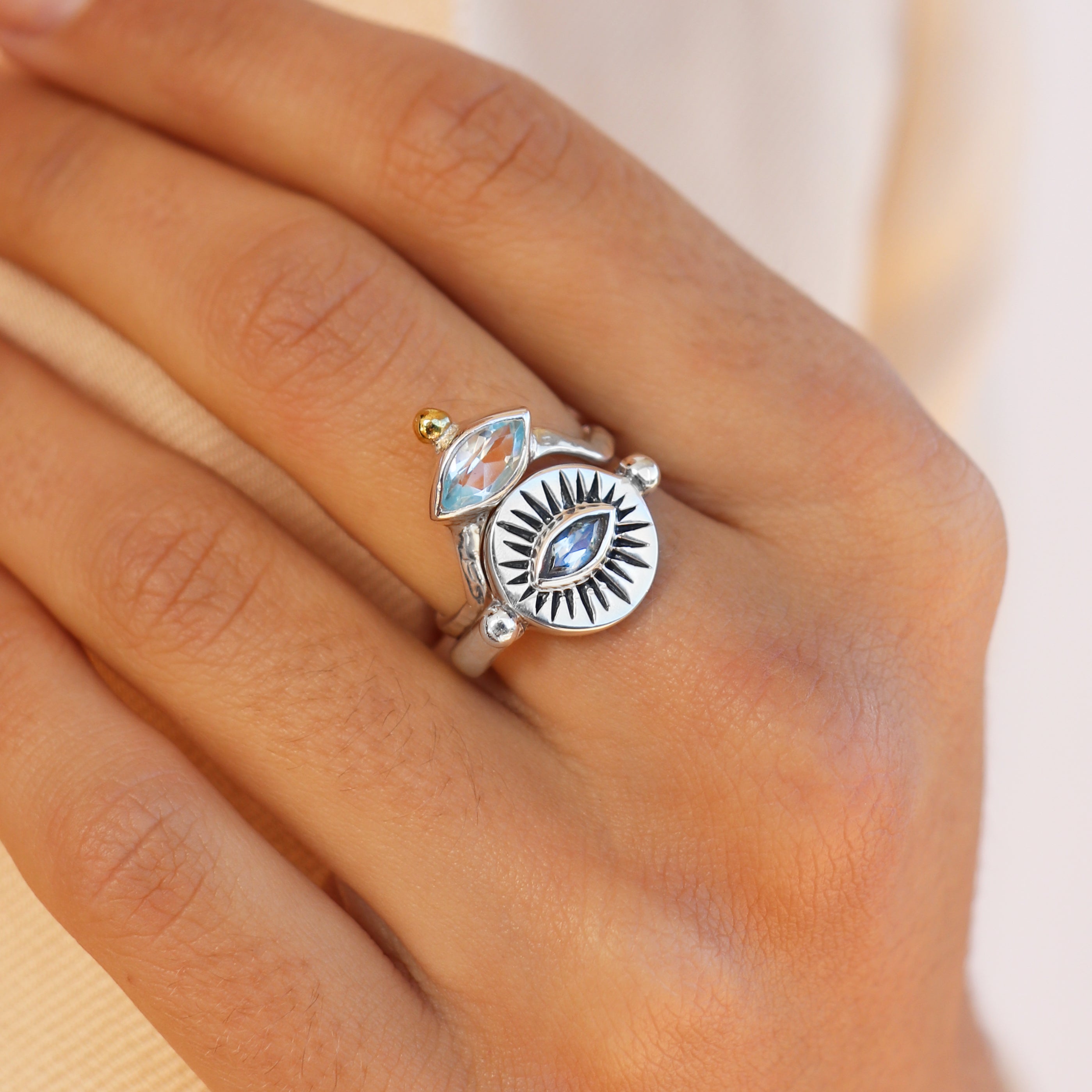 Soleil Topaz Silver Ring