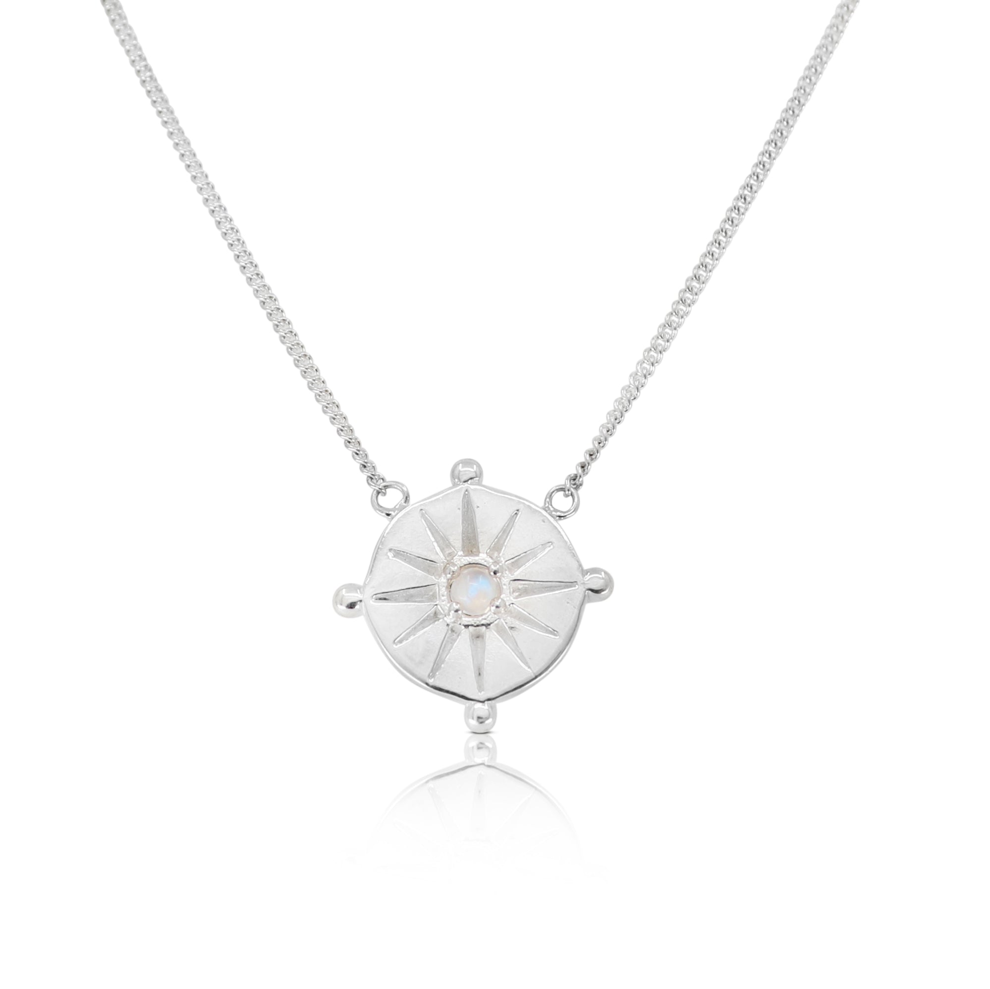 Sun Dial Silver Necklace