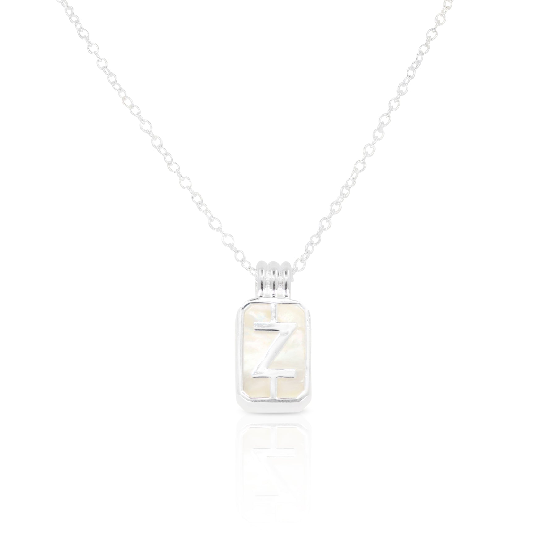 thumbnail image 2 of Silver Initial Letter A-Z Pendant Necklace - 22" Stainless Steel Box Chain - POP Jewelry 2 of 2