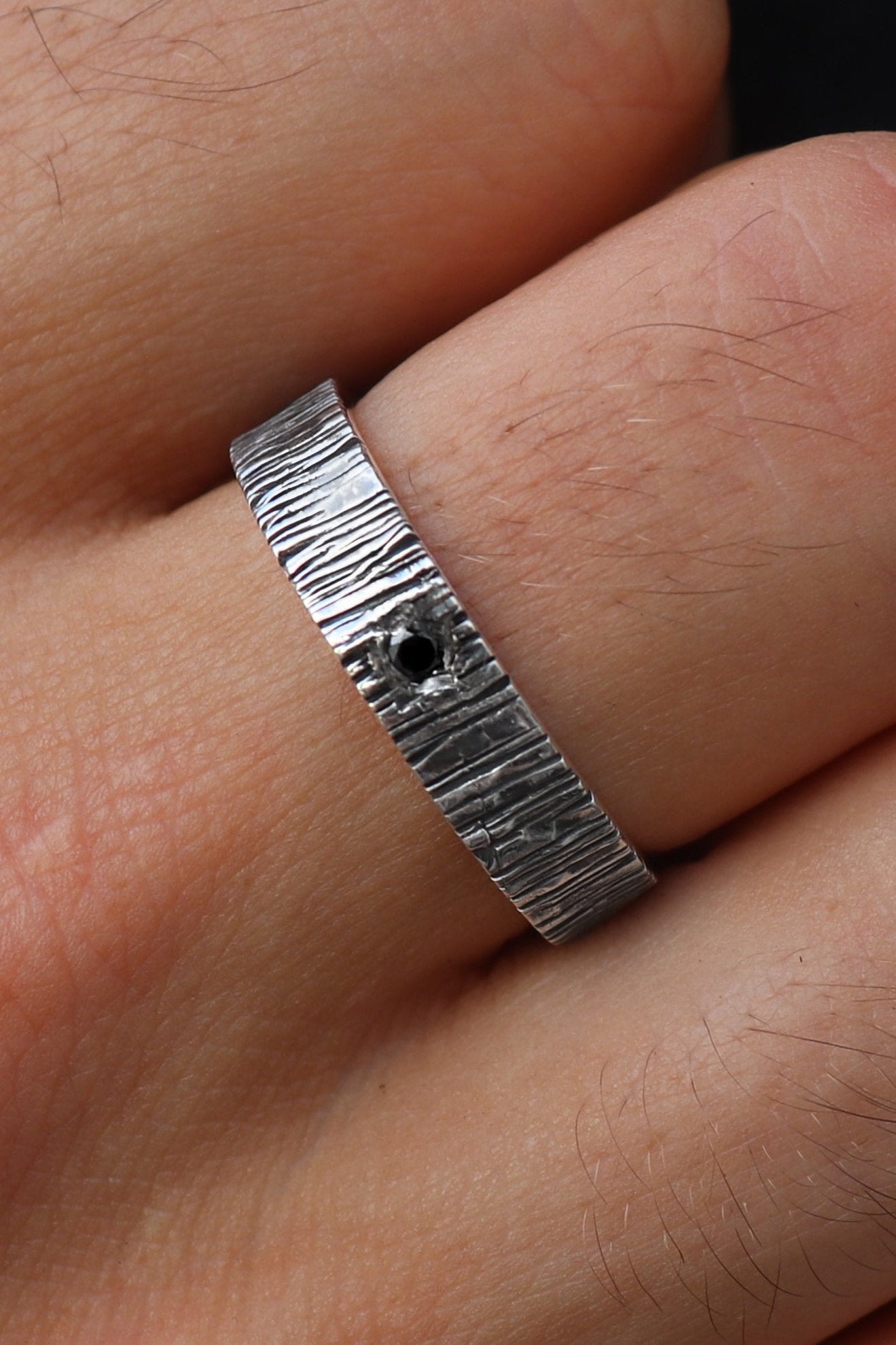 Brushed Black Diamond Band