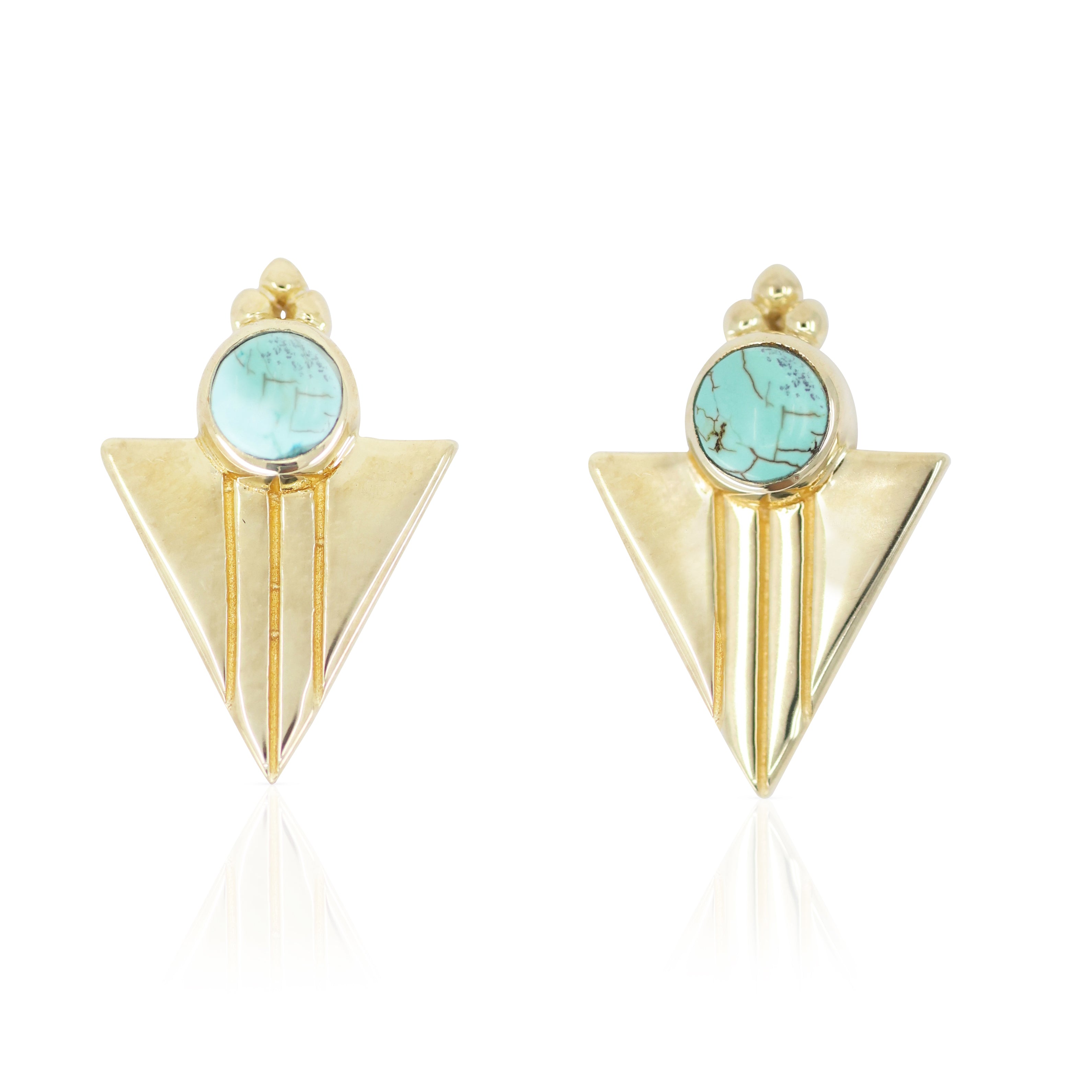 Aquila Gold Turquoise Studs