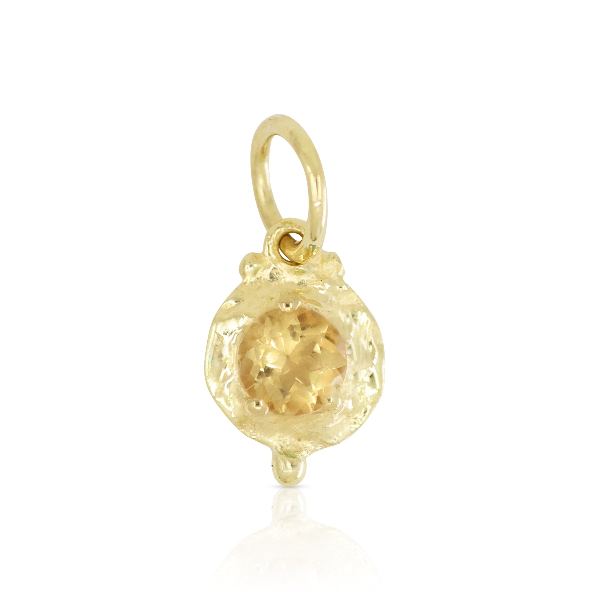 November Citrine Gold Birthstone Necklace Charm