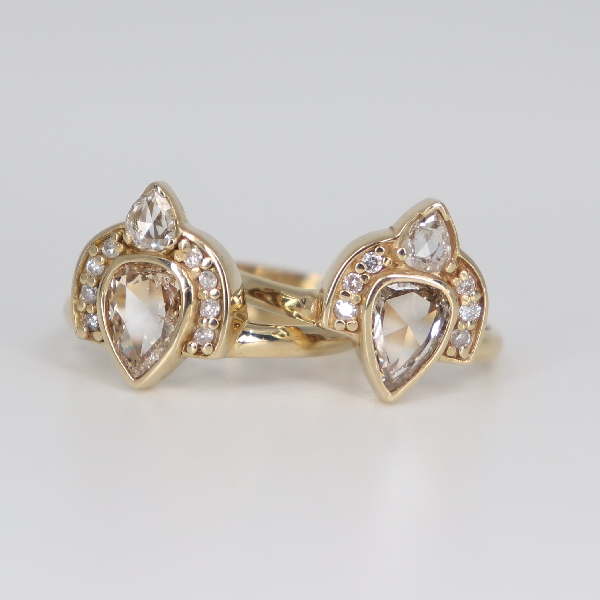 Rose Cut Champagne Diamond Empress Ring