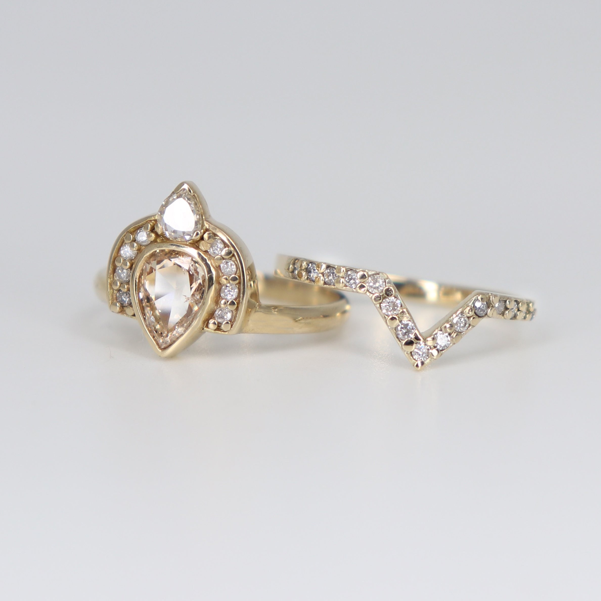 Rose Cut Champagne Diamond Empress Ring
