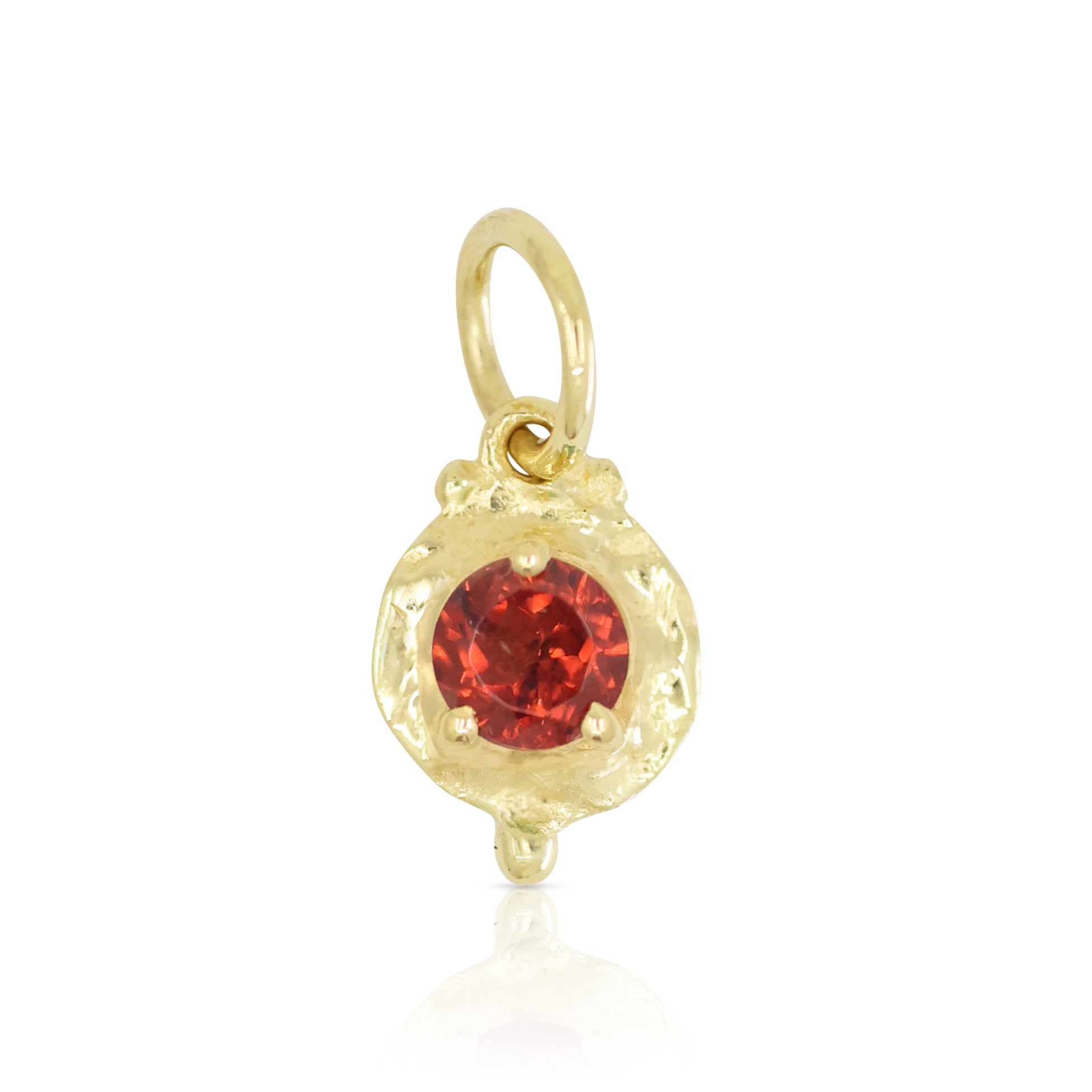 January Garnet Gold Birthstone Necklace Charm