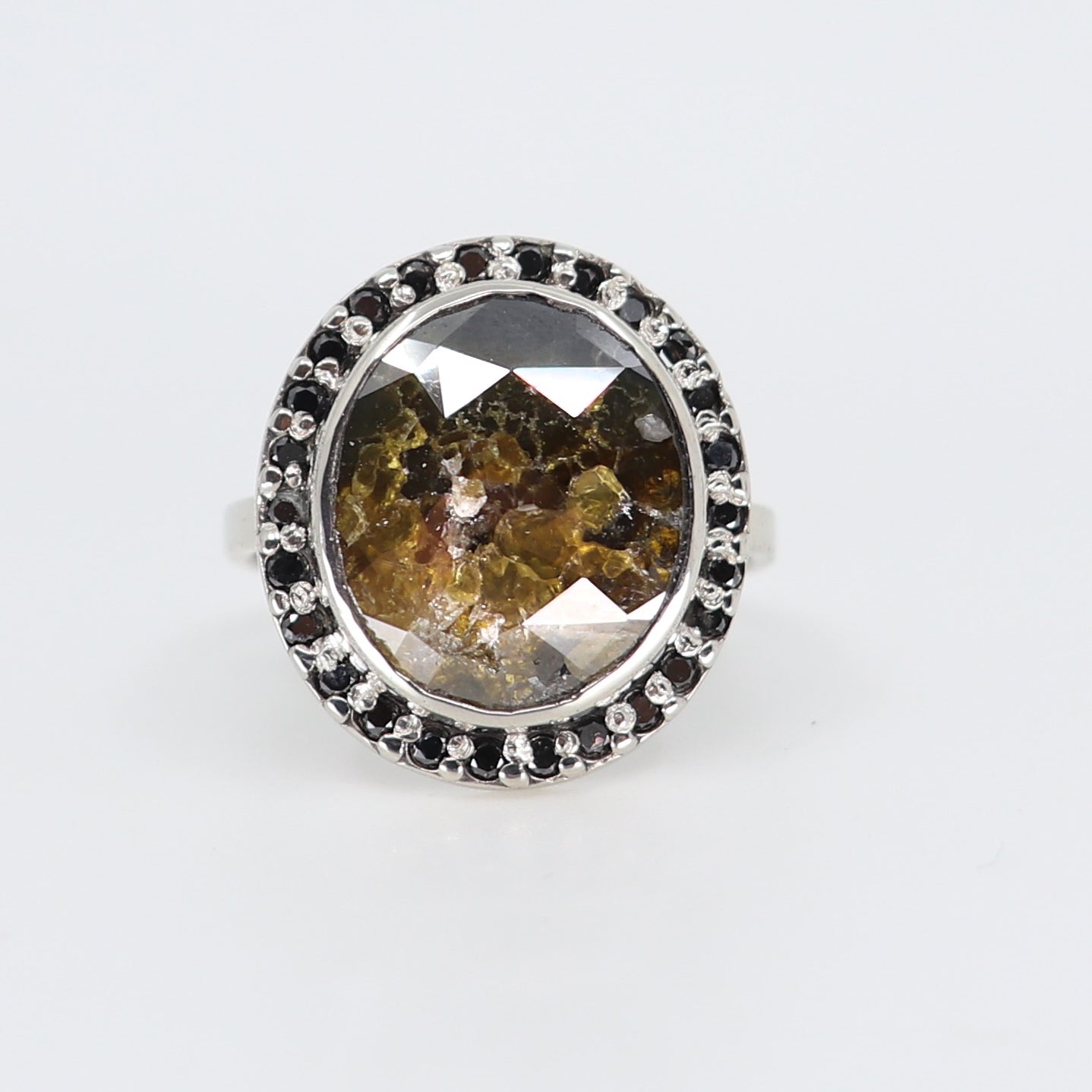 Cosmic Diamond Art Deco Ring