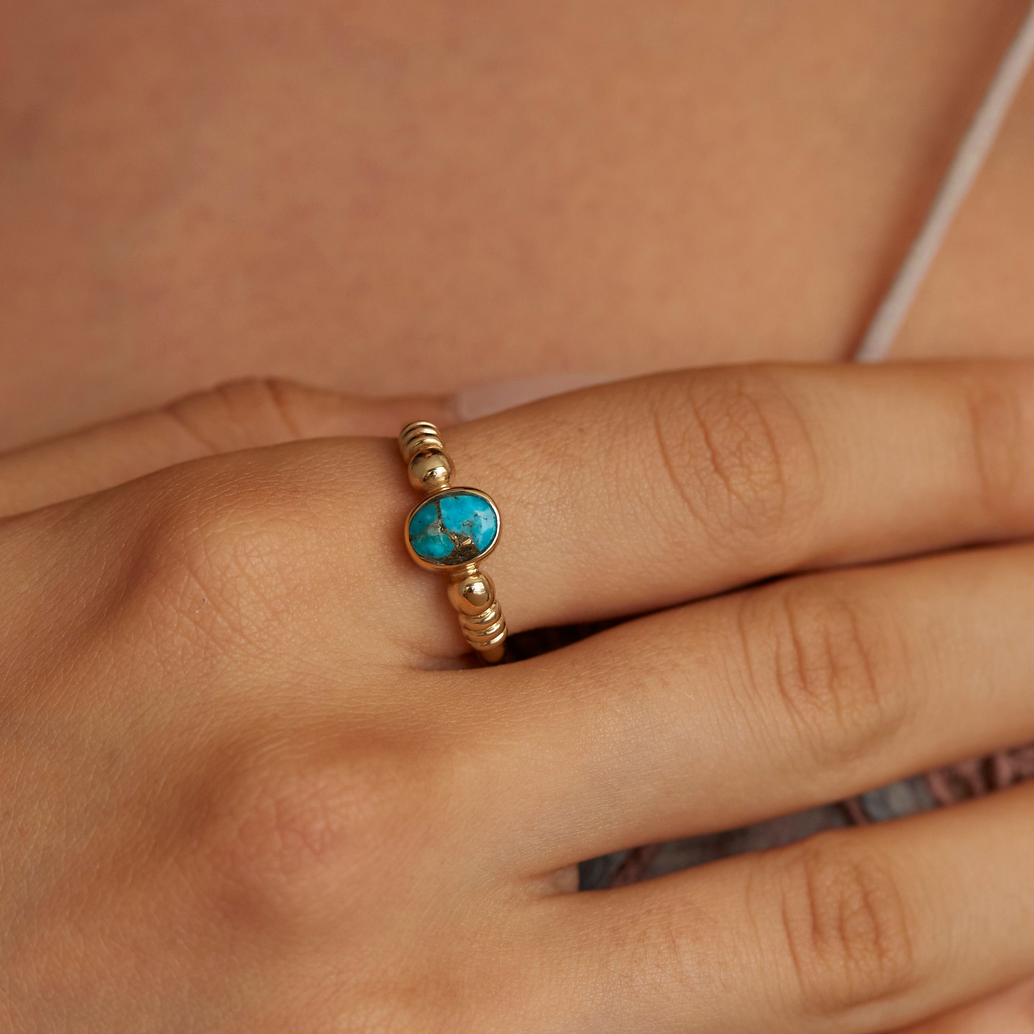 Harper Copper Turquoise Gold Ring