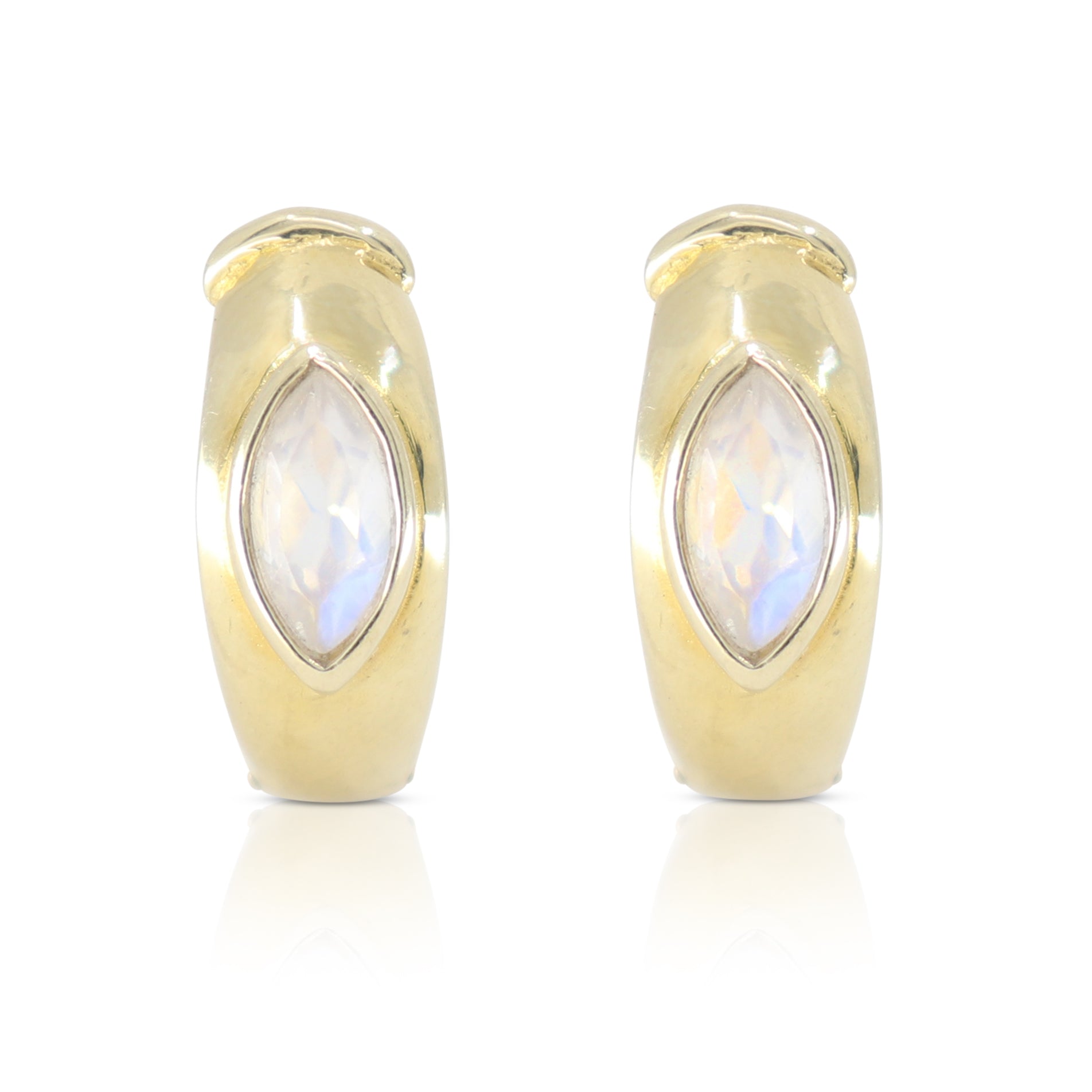 Lola Moonstone Gold Huggies
