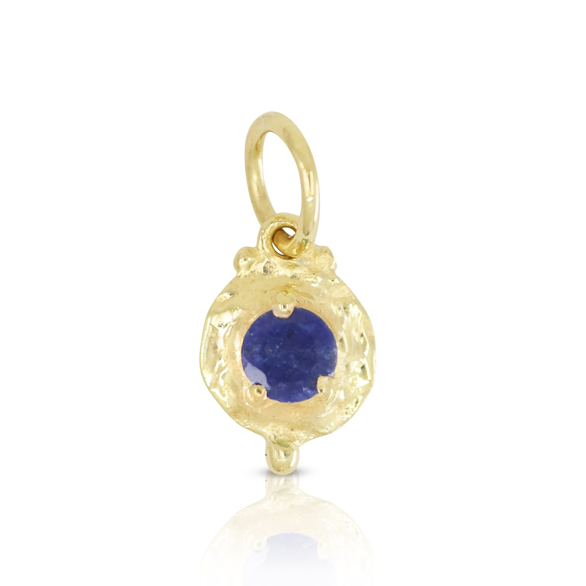 September Sapphire Gold Birthstone Necklace Charm