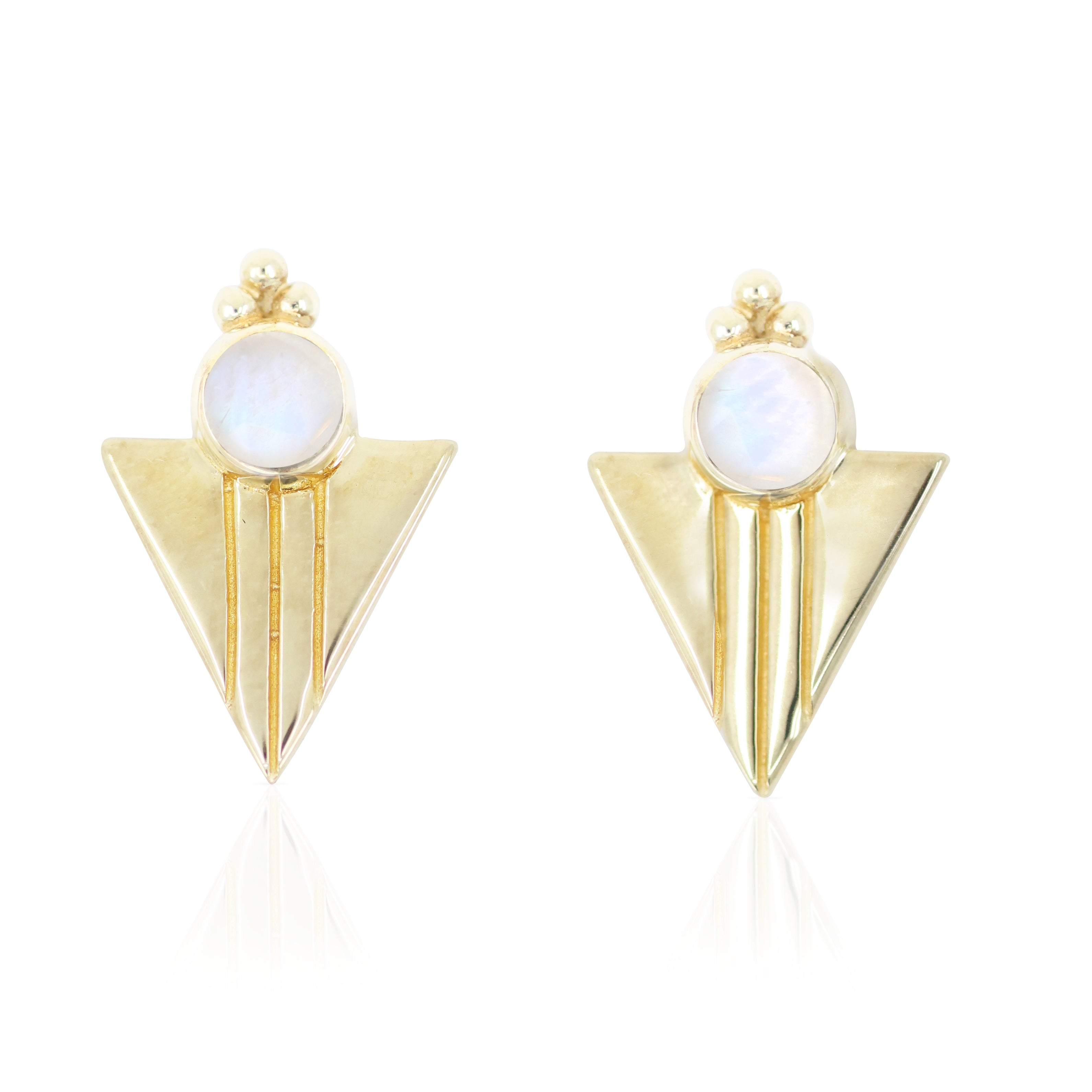 Aquila Gold Moonstone Studs