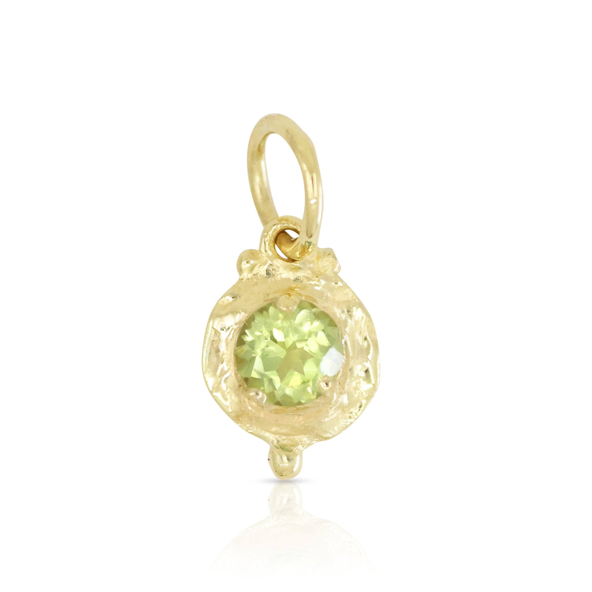 August Peridot Gold Birthstone Necklace Charm