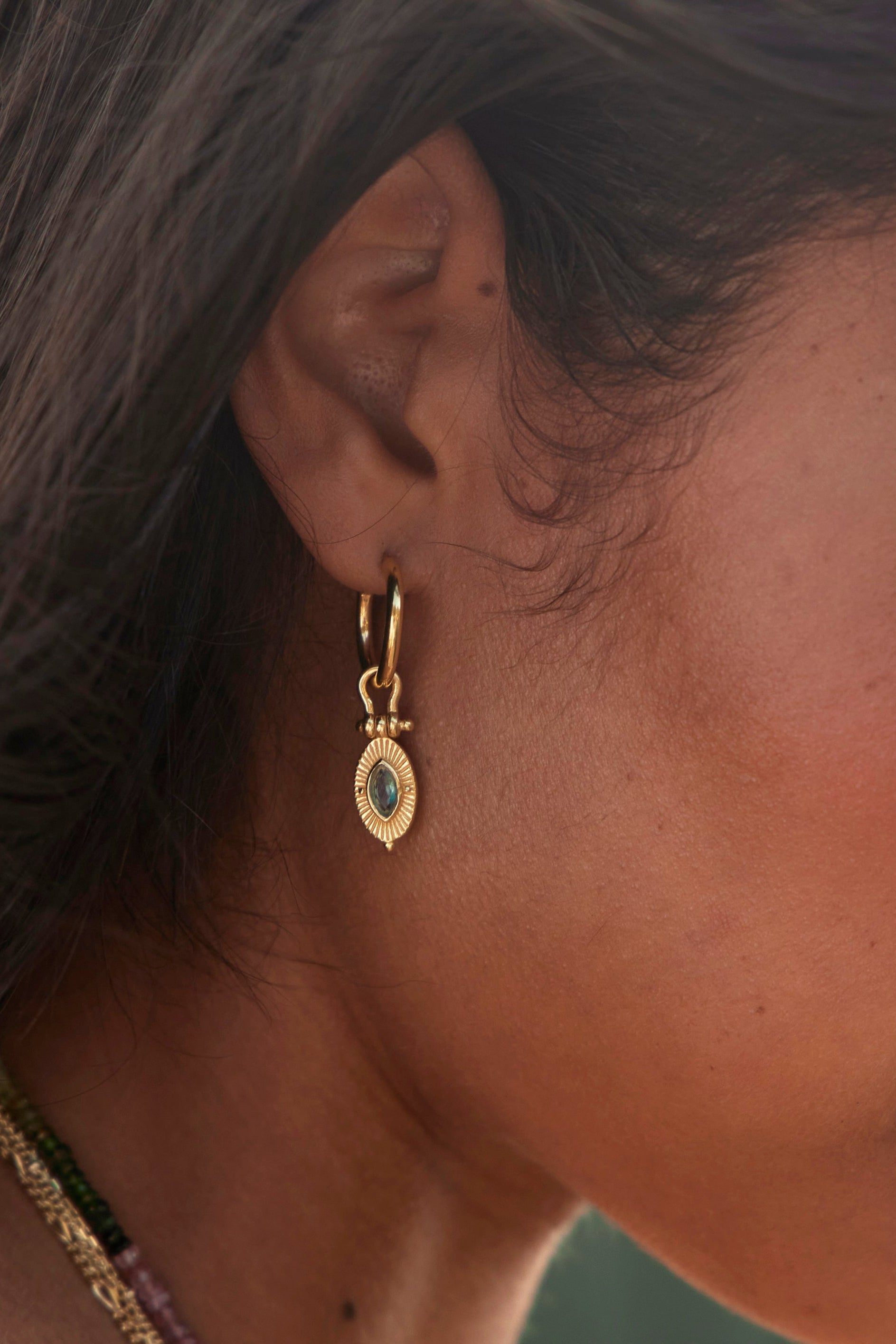 Radiance Moonstone Gold Hoops