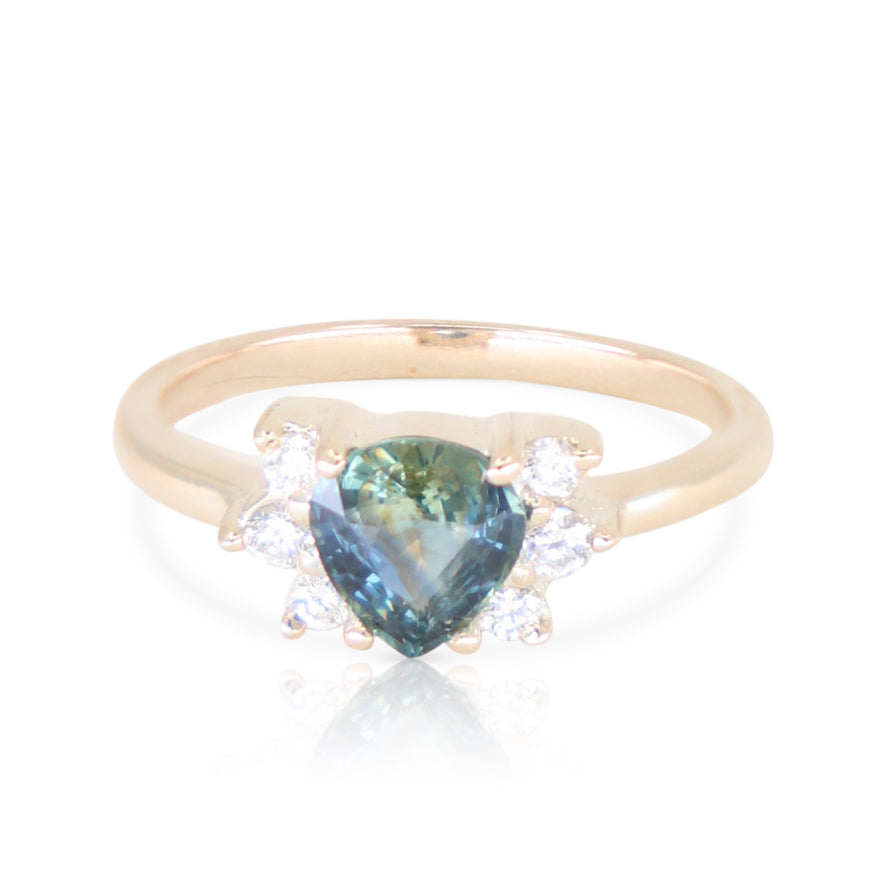 Pear Parti Sapphire 9K Yellow Gold