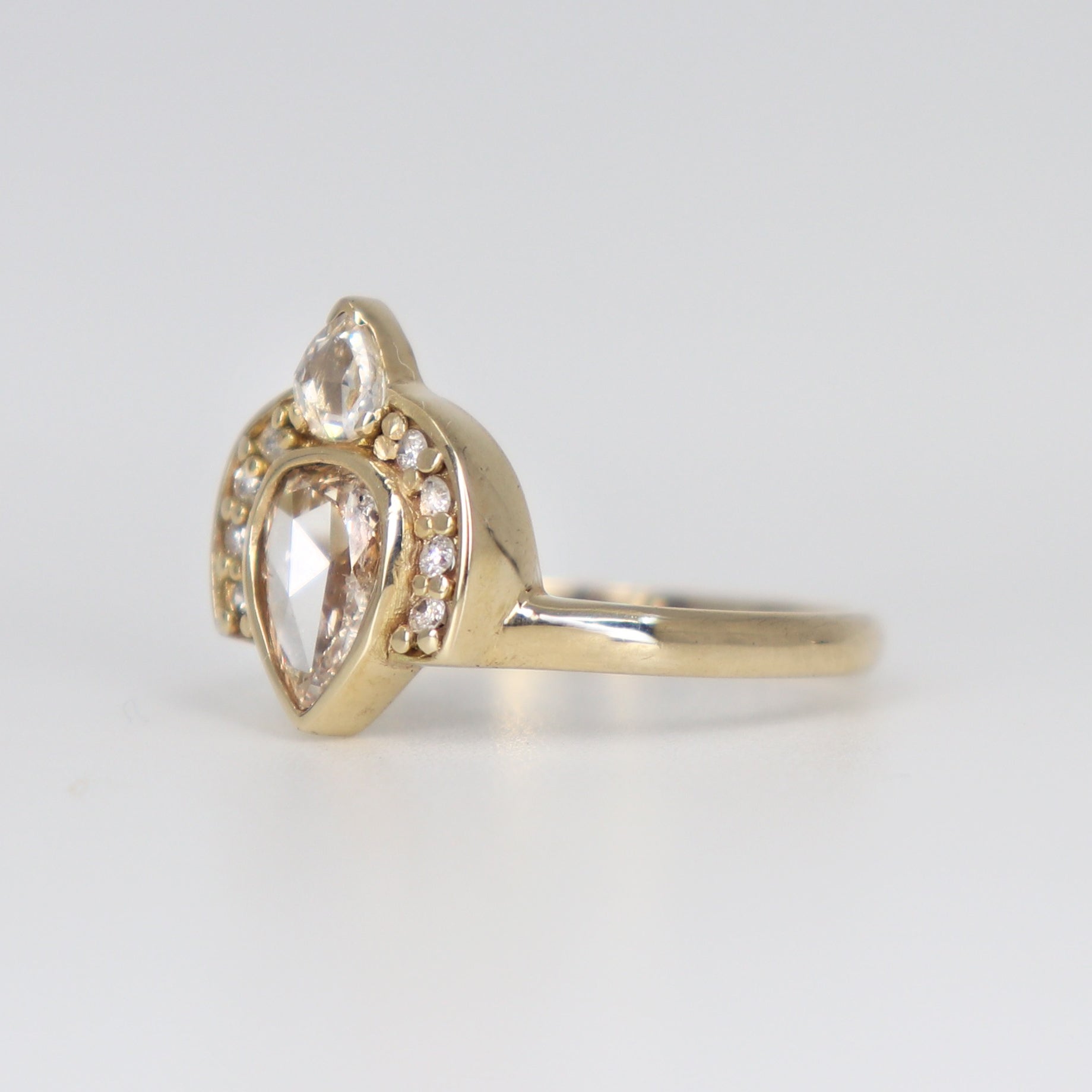 Rose Cut Champagne Diamond Empress Ring