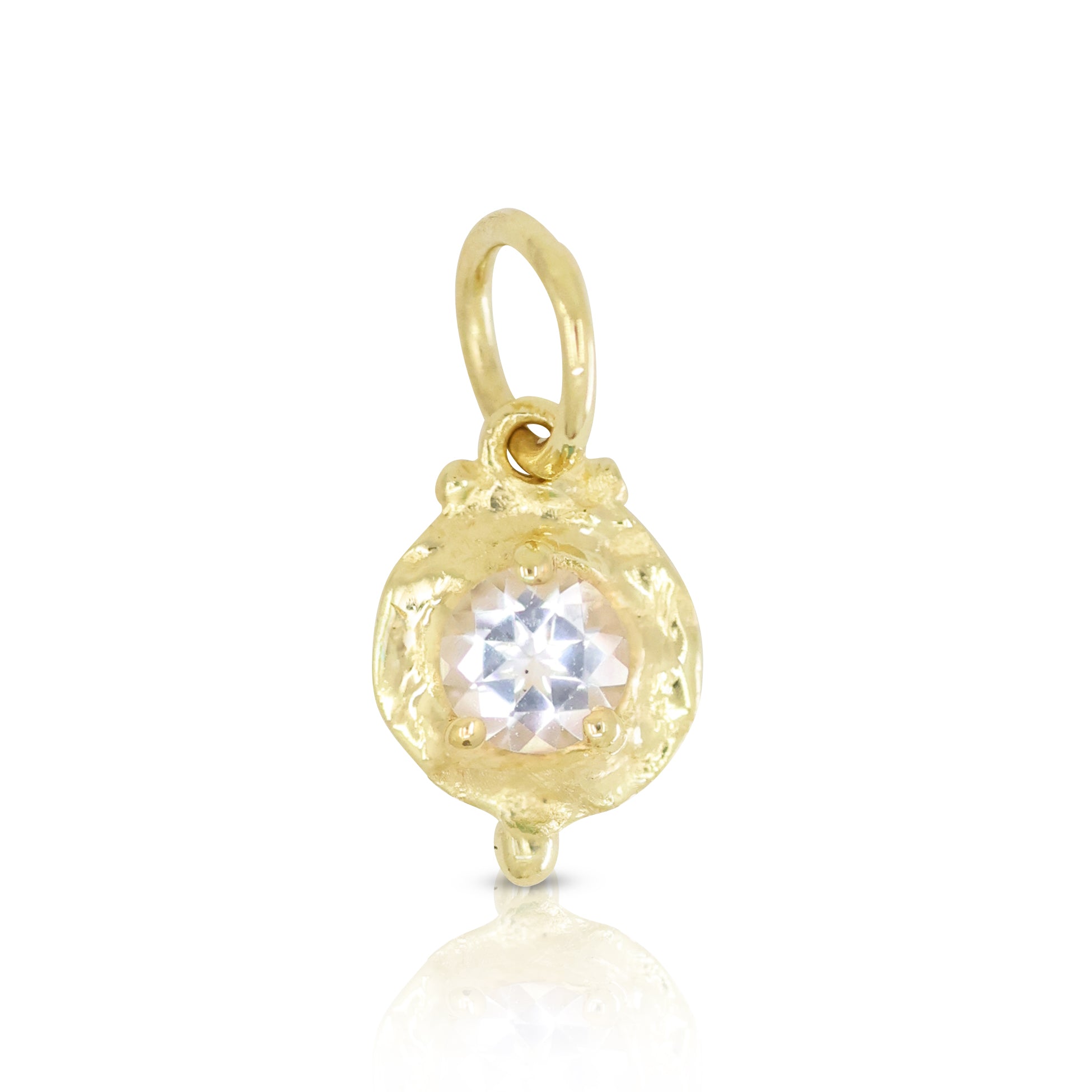 April Topaz Gold Birthstone Necklace Charm